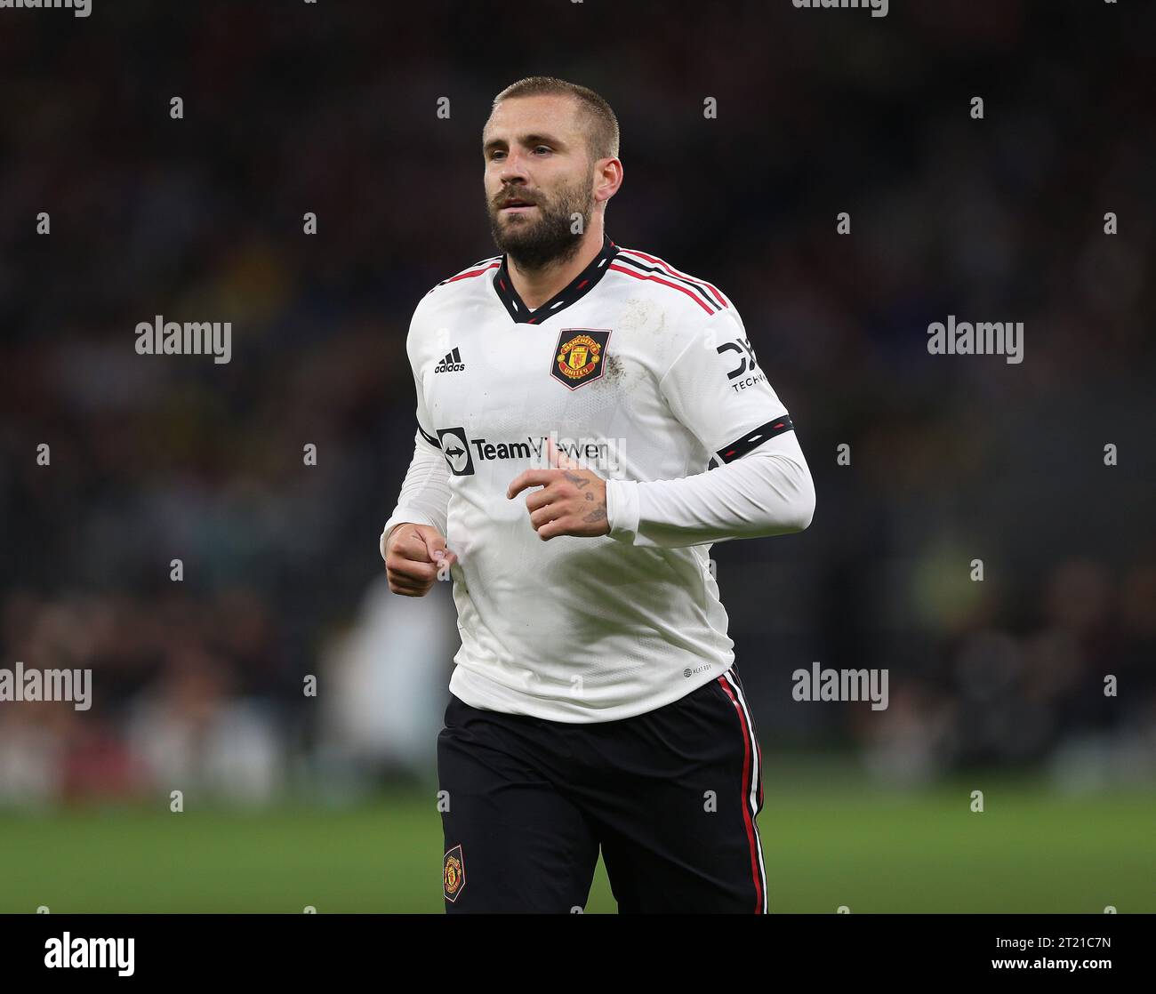 Luke Shaw de Manchester United lors du match entre Manchester United et Aston Villa dans le match de pré-saison ICON Festival of football au stade Optus le 23 juillet 2022. Manchester United contre Aston Villa, Optus Stadium, Perth. - 22 juillet 2022. Usage éditorial uniquement Banque D'Images