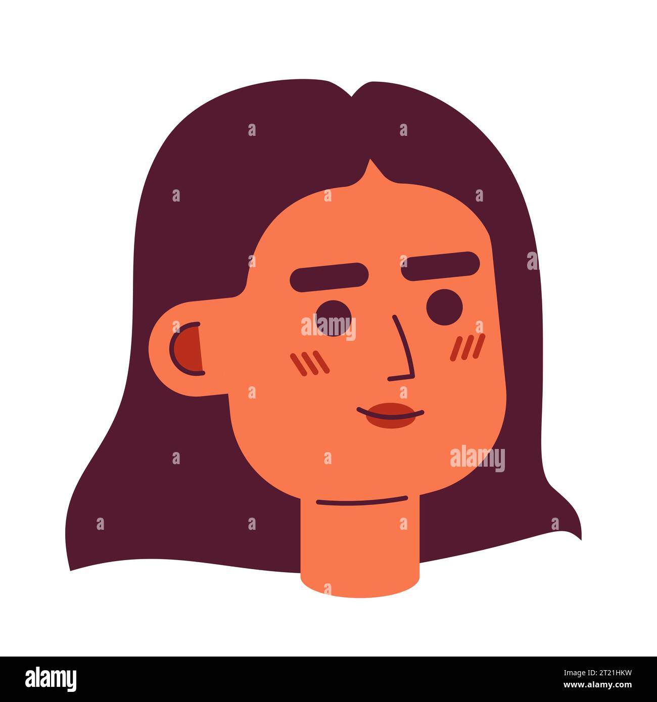 Illustration d'avatar vectoriel 2D de jeune femme adulte du Moyen-Orient confiant Illustration de Vecteur