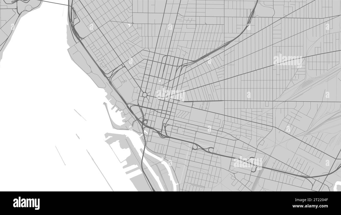 Carte de Buffalo City, New York, États-Unis. Affiche urbaine en noir et blanc. Image de la carte routière avec vue de la zone urbaine. Illustration de Vecteur