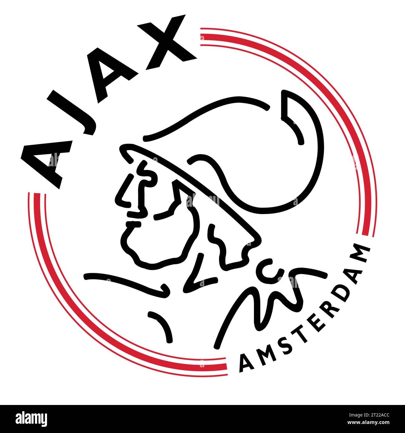 AFC Ajax Amsterdam logo coloré système néerlandais de ligue de football professionnel, illustration vectorielle image abstraite Illustration de Vecteur