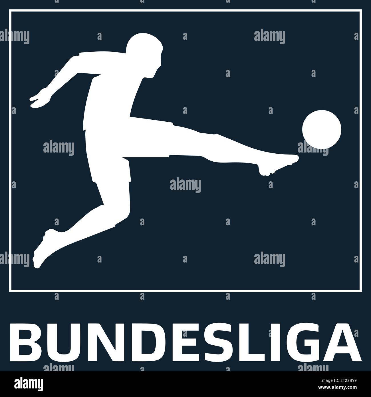 Bundesliga White logo système allemand de ligue de football professionnel, Vector Illustration Abstract Bleu image de fond modifiable Illustration de Vecteur