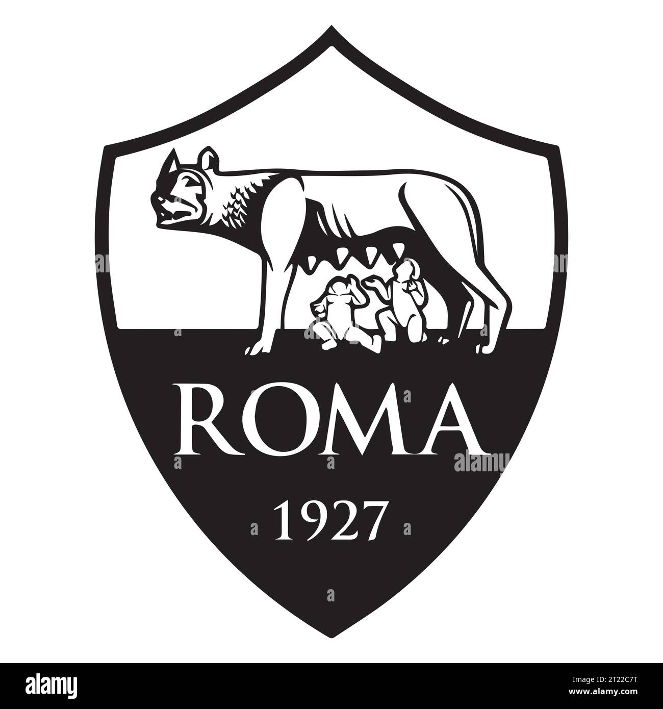 AS Roma Black and White logo Club de football professionnel italien, Vector Illustration Abstract image modifiable en noir et blanc Illustration de Vecteur