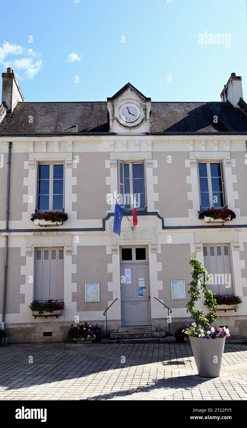 La mairie à Chenonceaux, un village dans la région touristique de la vallée de la Loire en France. L'attraction principale du village est le Château de Chenonceau. Banque D'Images