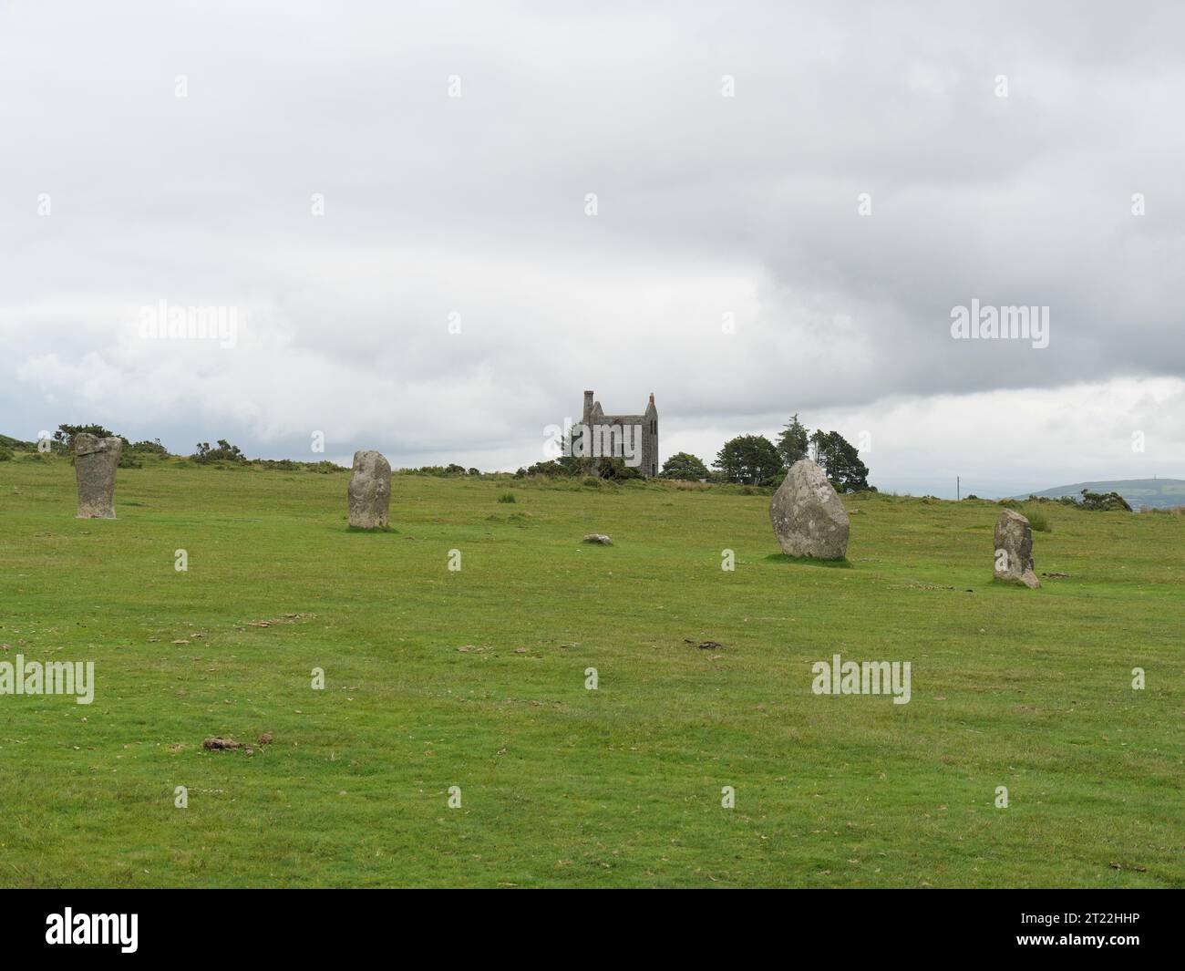 Les Hurlers Stone Circles sont des cercles de pierre de l'âge de pierre sur Bodmin Moor près de Minions Banque D'Images