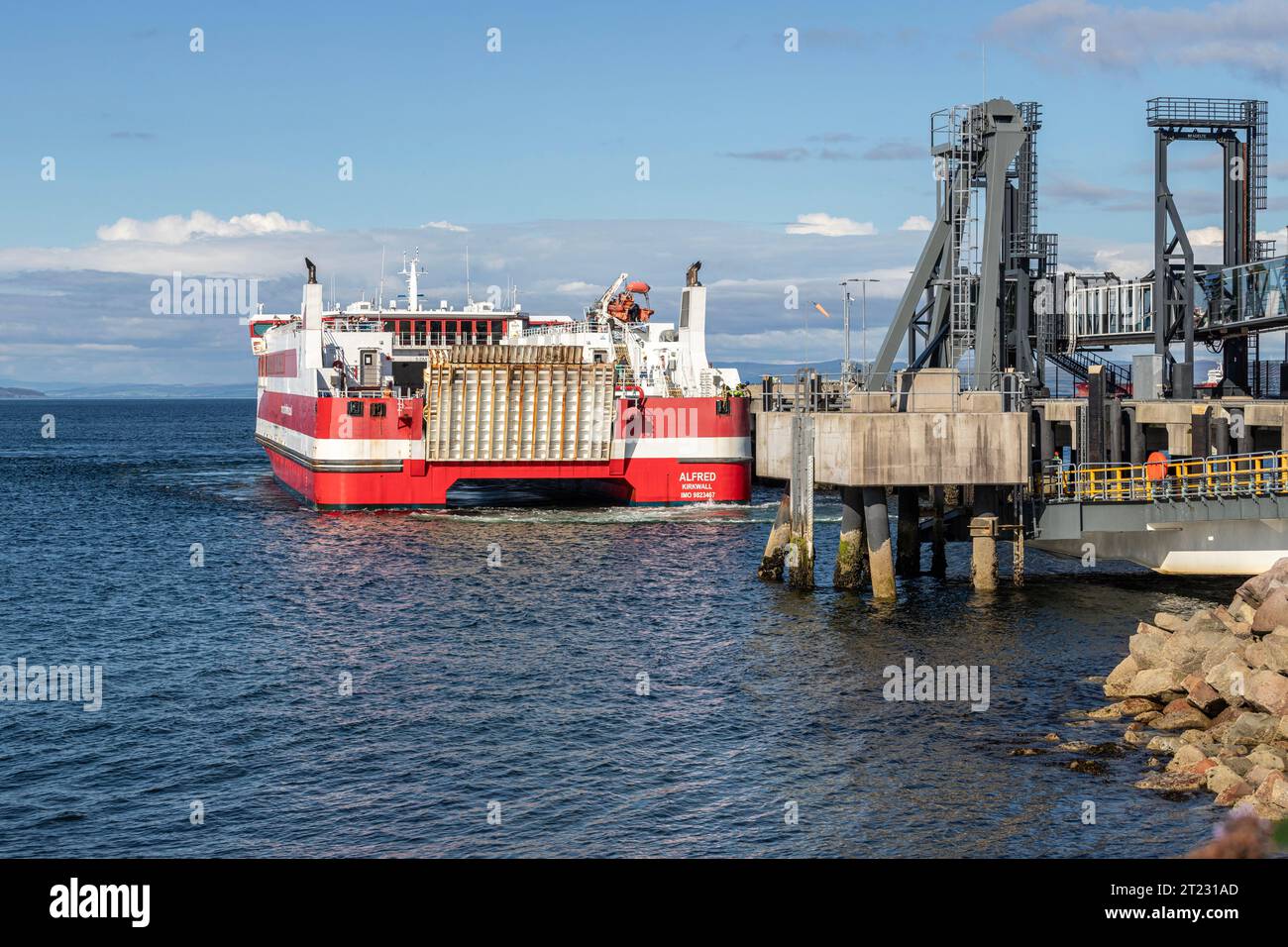 MV Alfred, Pentland Ferries, de Brodick à Ardrossan, île d'Arran, Firth of Clyde, Écosse, Royaume-Uni Banque D'Images
