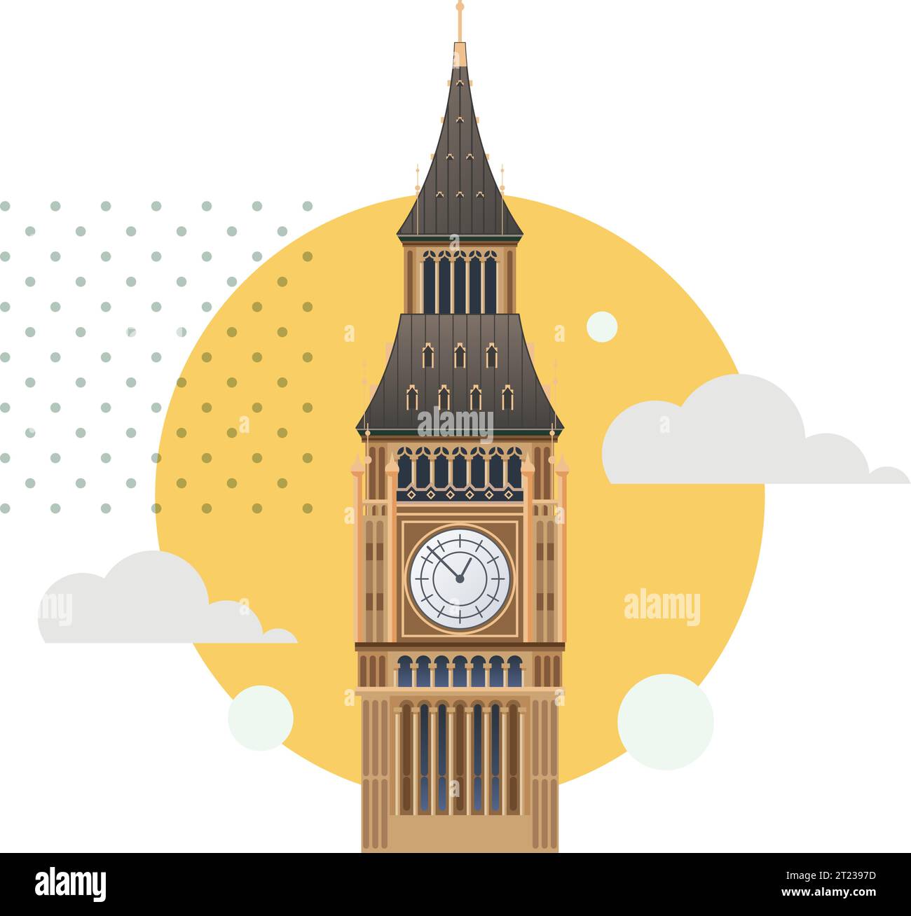 Big Ben - Grande horloge de Westminster - Illustration stock comme fichier EPS 10 Illustration de Vecteur