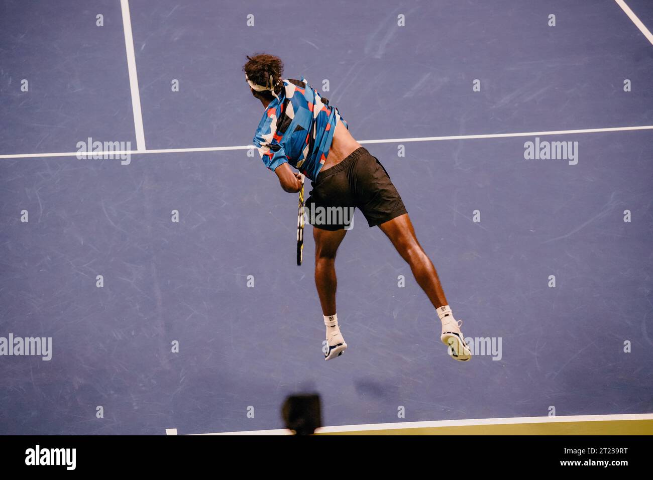 Stockholm, Suède. 16 octobre 2023. Stockholm, Kungliga tennishallen, Elias Ymer contre Roberto Bautista Agut. Elias Ymer crédit : Daniel Bengtsson/Alamy Live News Banque D'Images