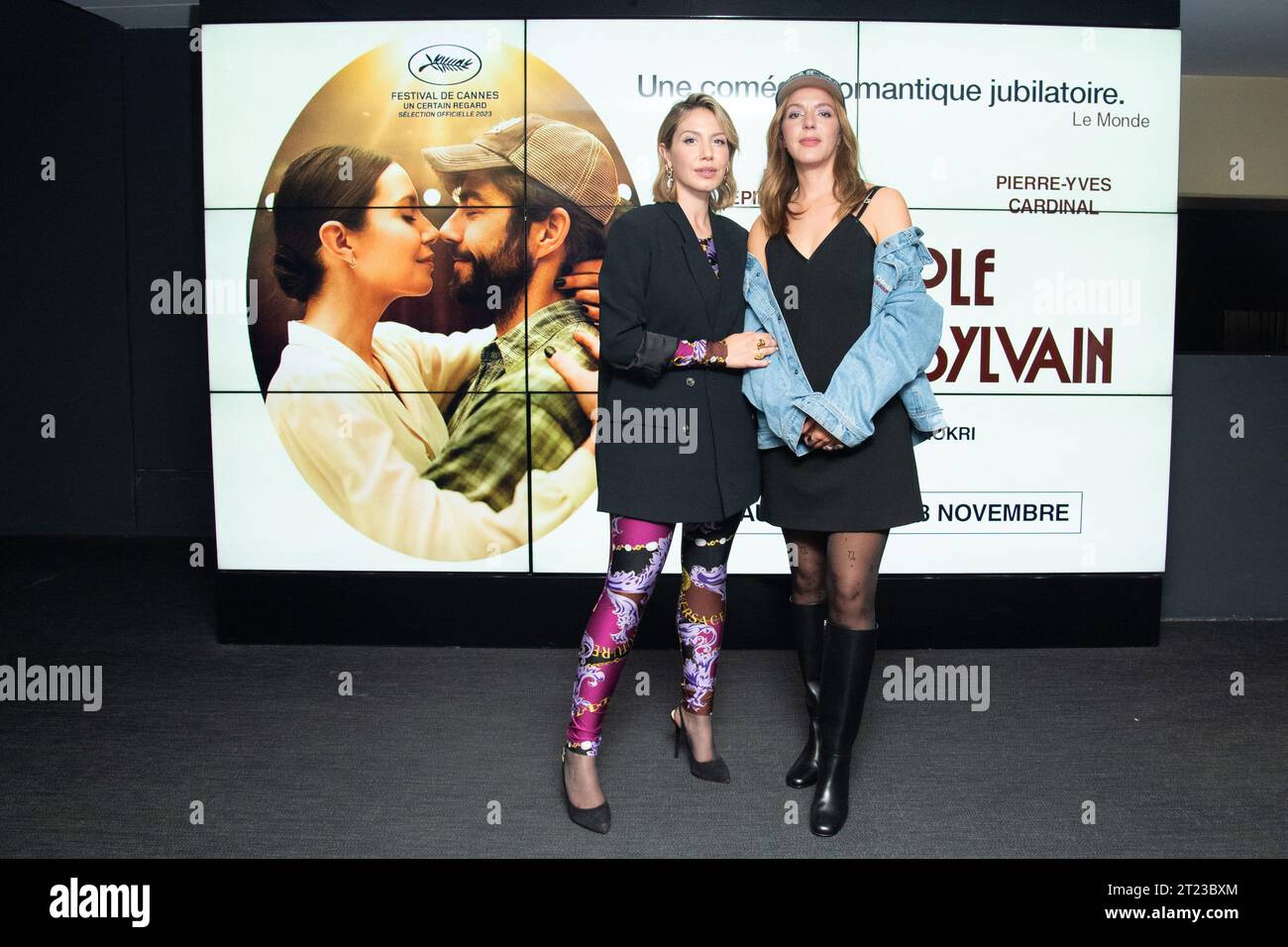 Paris, France. 16 octobre 2023. Magalie Lepine-Blondeau et Monia Chokri assistent à la première de simple comme Sylvain à la Cinémathèque française à Paris, le 16 octobre 2023. Photo Aurore Marechal/ABACAPRESS.COM crédit : Abaca Press/Alamy Live News Banque D'Images