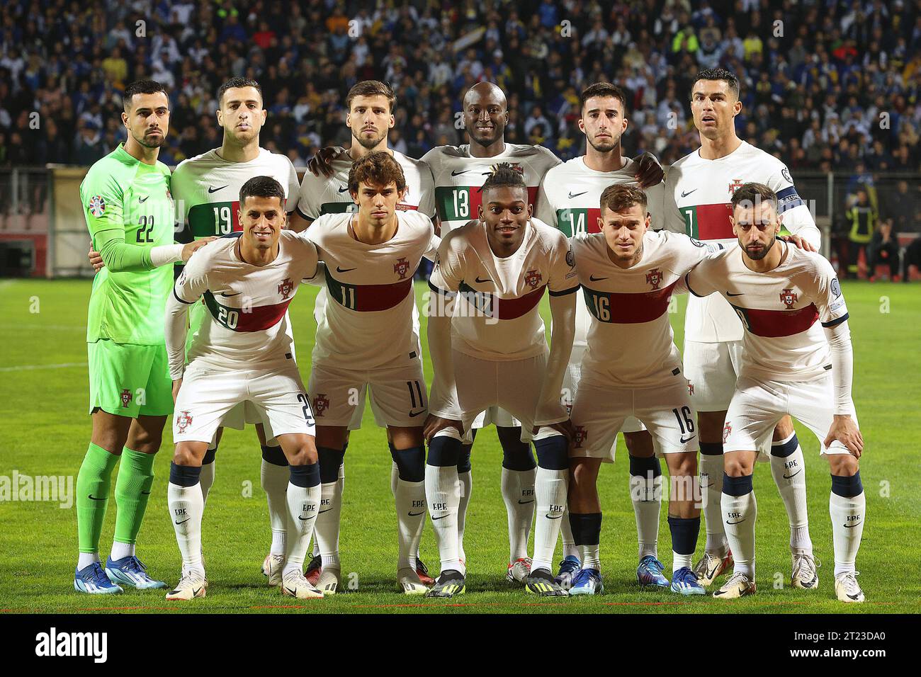 Zenica, Bosnie-Herzégovine. 16 octobre 2023. Joueurs du Portugal lors de la qualification pour l'UEFA Euro 2024, groupe J, 8e tour, Bosnie-Herzégovine - Portugal au Bilino Polje Stadium, Zenica, 16 octobre 2023 photo : Armin Durgut/PIXSELL crédit : Pixsell/Alamy Live News Banque D'Images