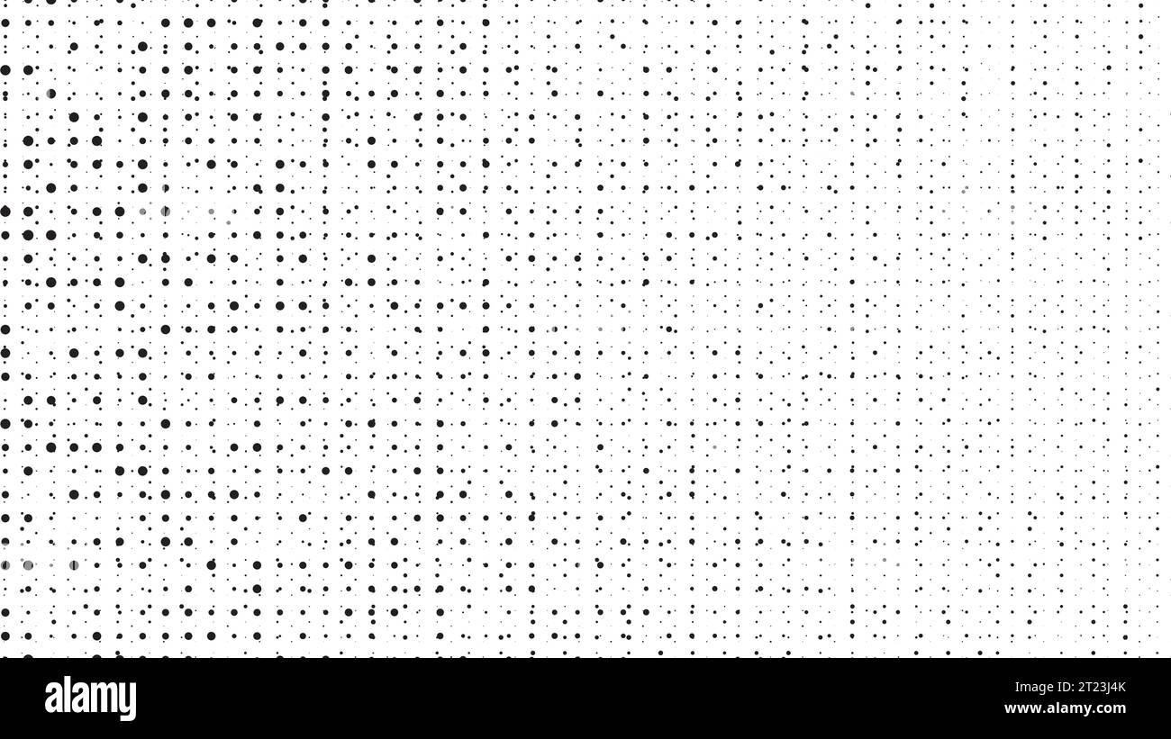 Motif en pointillés demi-tons noir et blanc. Illustration de Vecteur