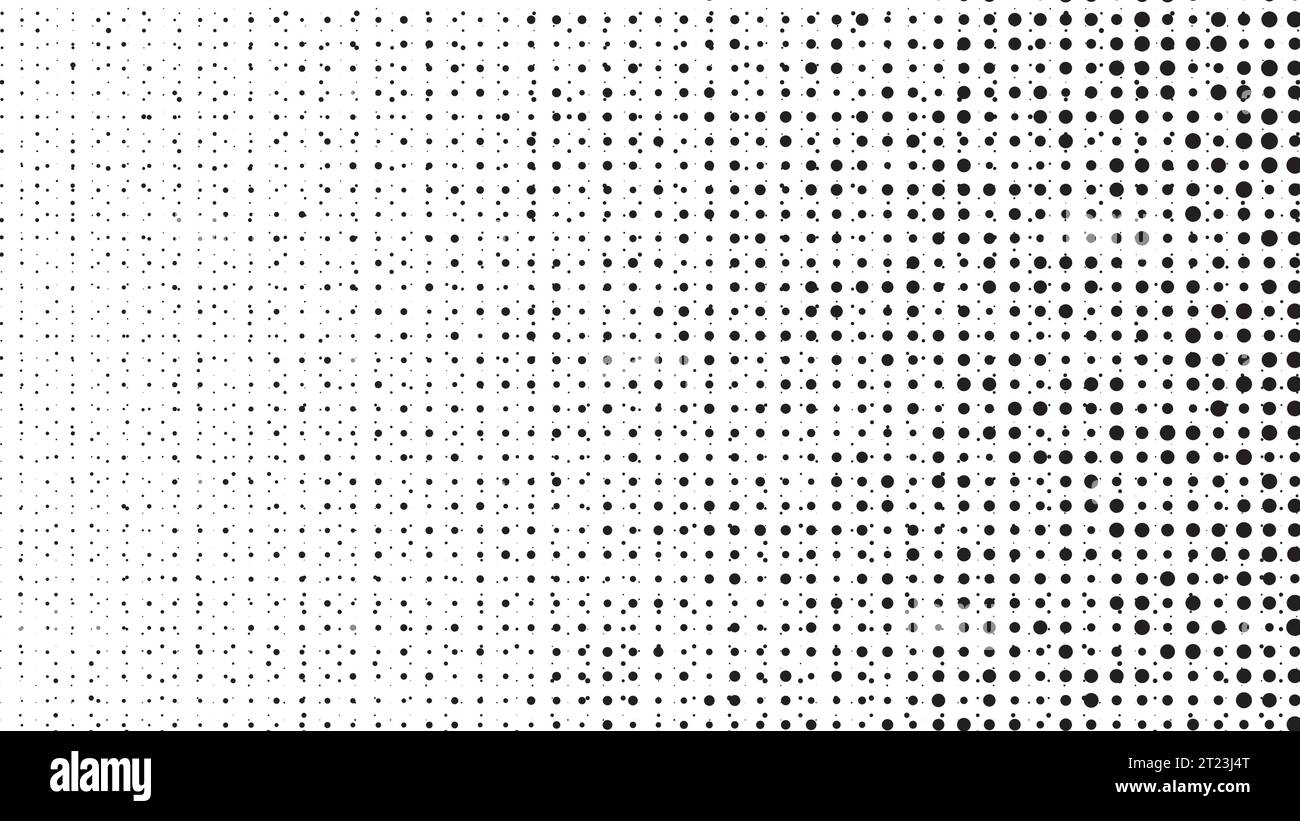 Motif en pointillés demi-tons noir et blanc. Illustration de Vecteur