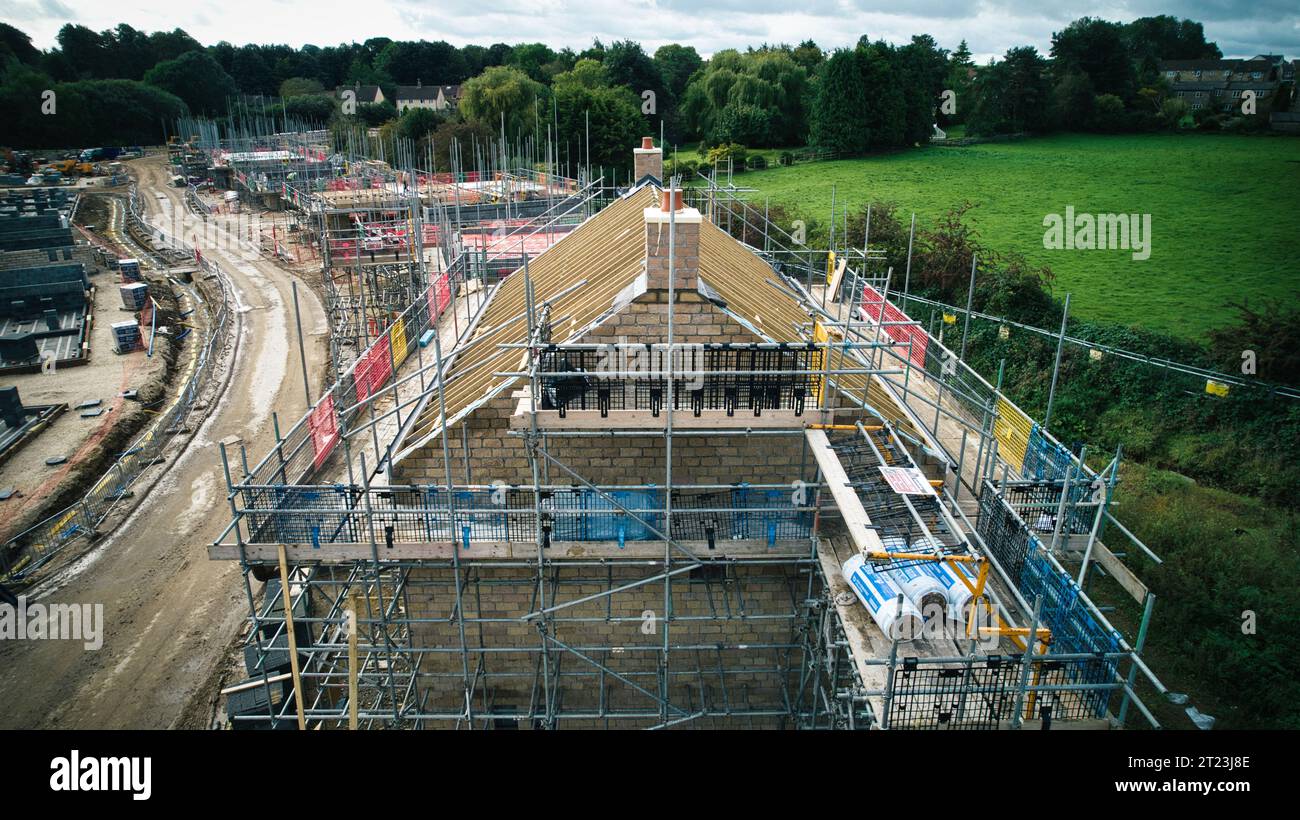 Une photo aérienne du chantier dans le Yorkshire Banque D'Images