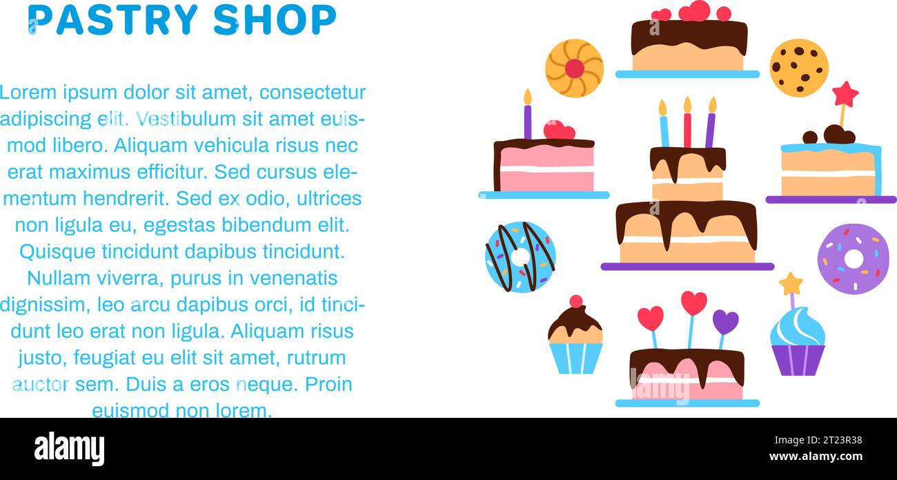 Modèle de brochure de bannière de pâtisserie. Illustration de Vecteur