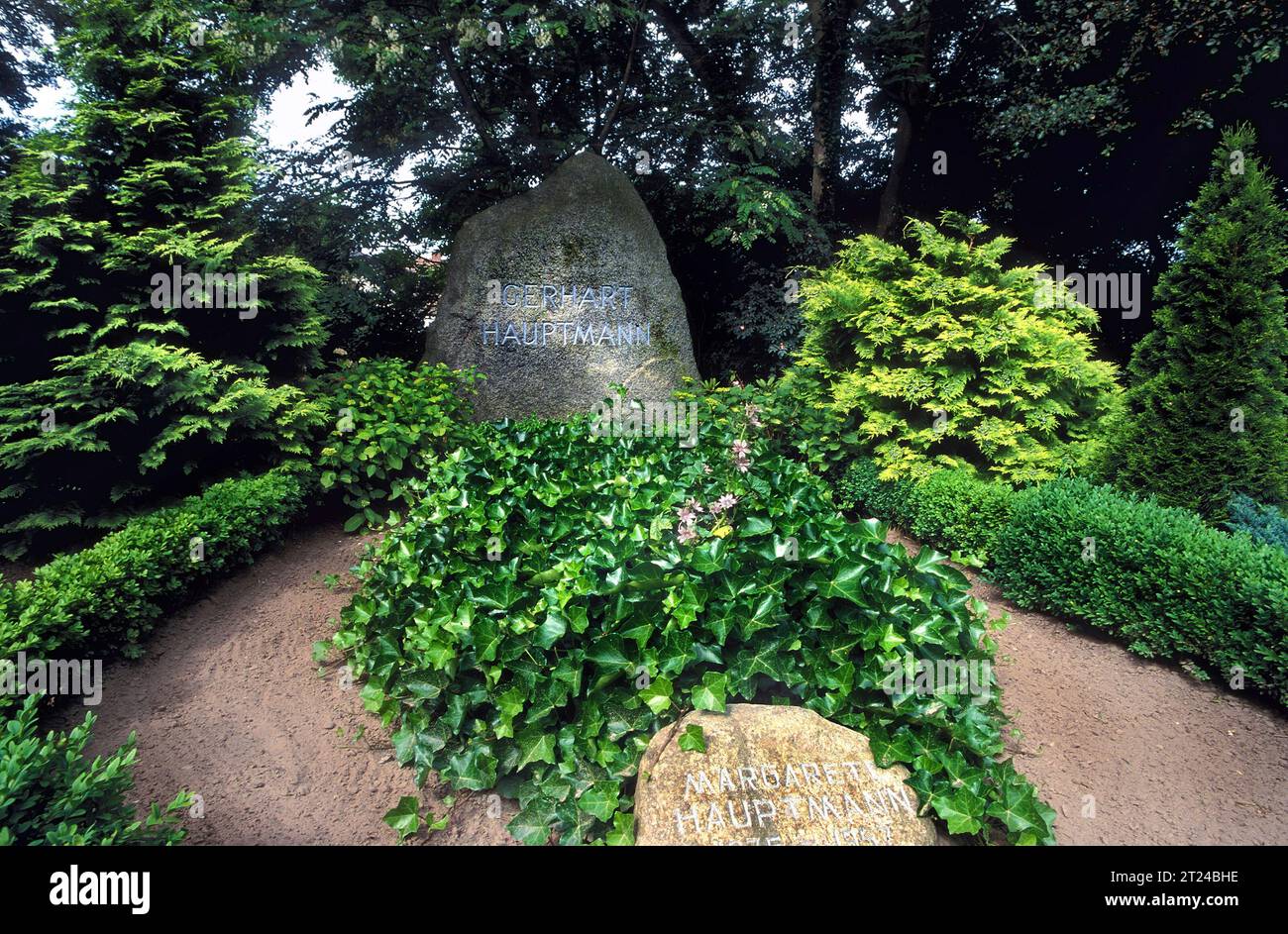 Tombe de l'auteur allemand Gerhart Hauptmann Kloster, Hiddensee 2003 film 35mm Banque D'Images