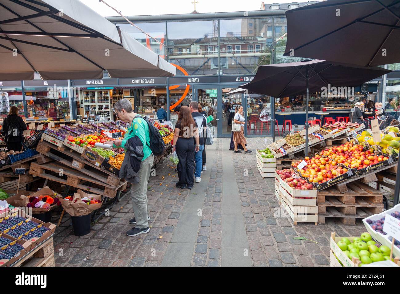 Marché alimentaire central à Copenhague, Danemark Banque D'Images