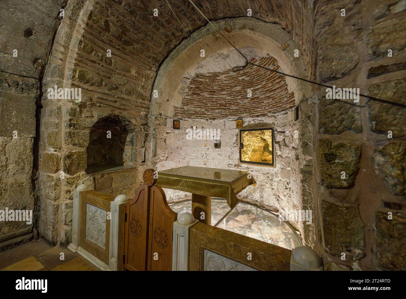 Jérusalem, Israël. 21 septembre 2023. Vue de la chapelle d'Adam dans l'église du Saint-Sépulcre Banque D'Images
