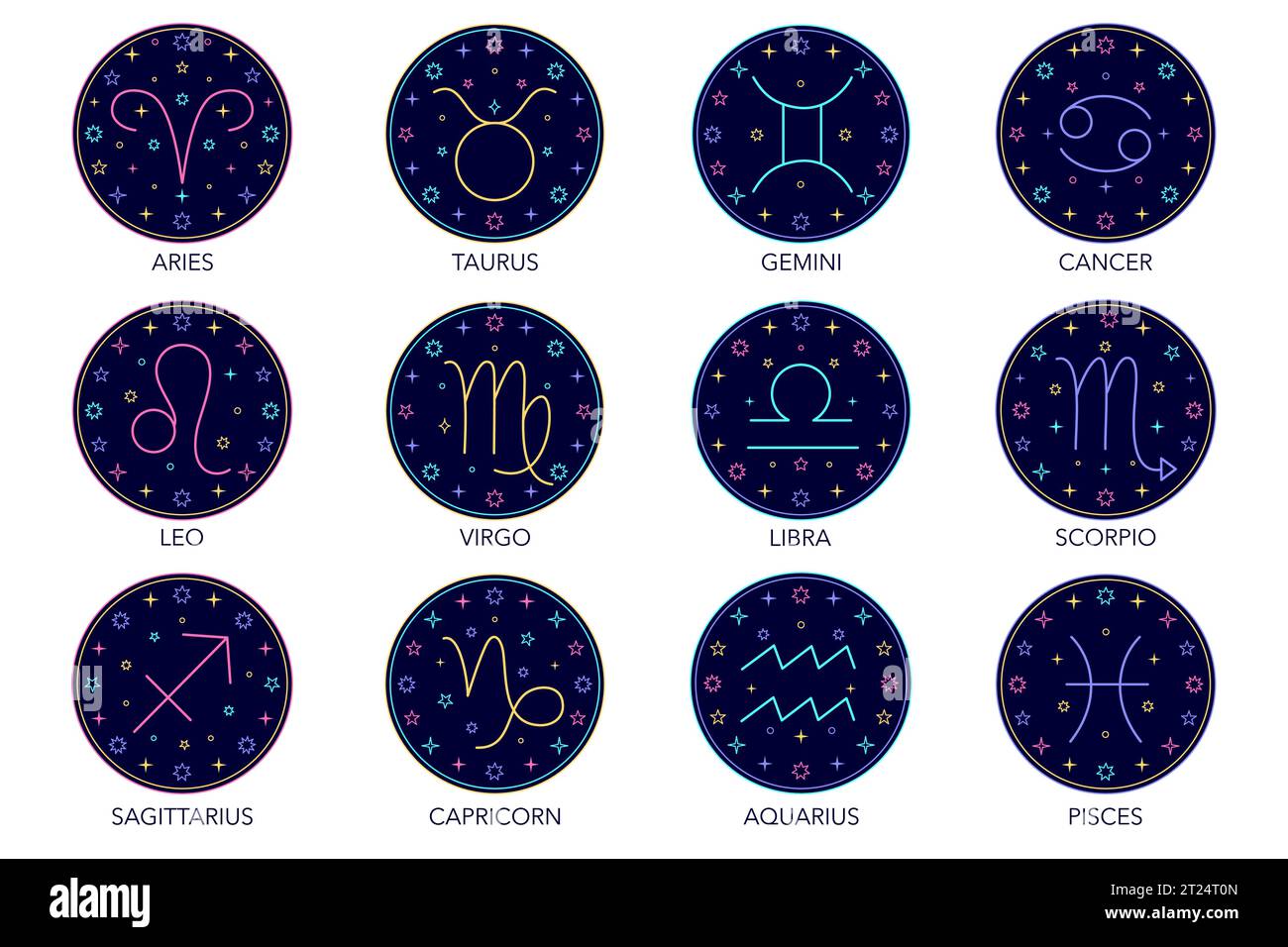 Collection de signes du zodiaque Illustration de Vecteur