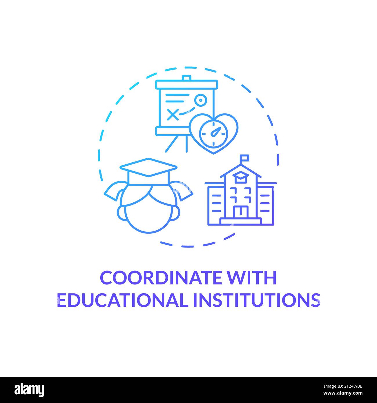 Icône de dégradé coordonner avec les établissements d'enseignement Illustration de Vecteur