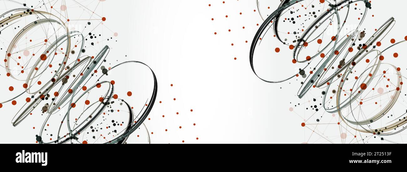 Modèle de présentation de la science et de la technologie. Fond de style plexus. Illustration de Vecteur