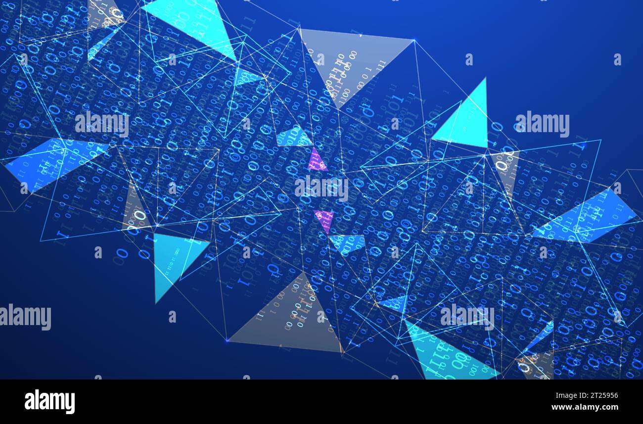 Contexte technologique. Concept Big Data. Code informatique binaire. Illustration vectorielle. Illustration de Vecteur