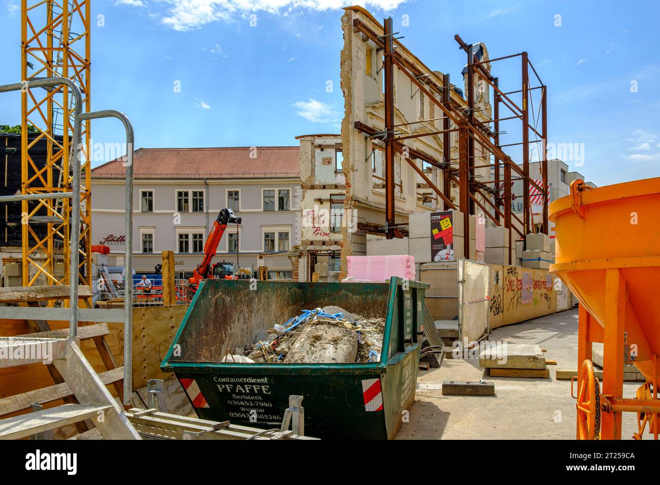 Schillerhof Weimar chantier dans le centre-ville de Weimar, Thuringe, Allemagne, 13 août 2020, à usage éditorial uniquement. Banque D'Images