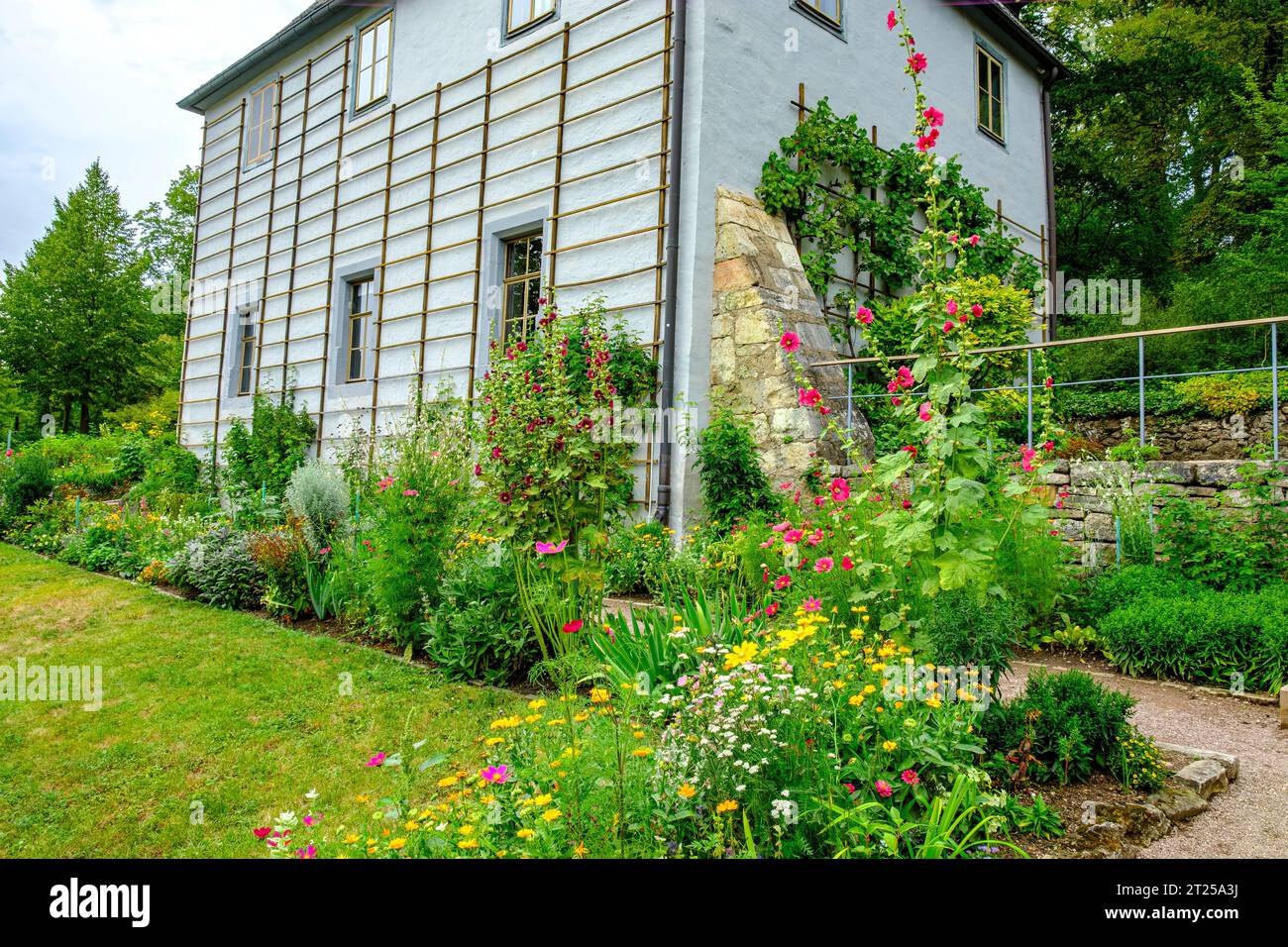 Le Goethe Garden House dans le parc sur l'ILM, depuis 1998 un site du patrimoine mondial de l'UNESCO à Weimar, Thuringe, Allemagne, état 13 août 2020. Banque D'Images