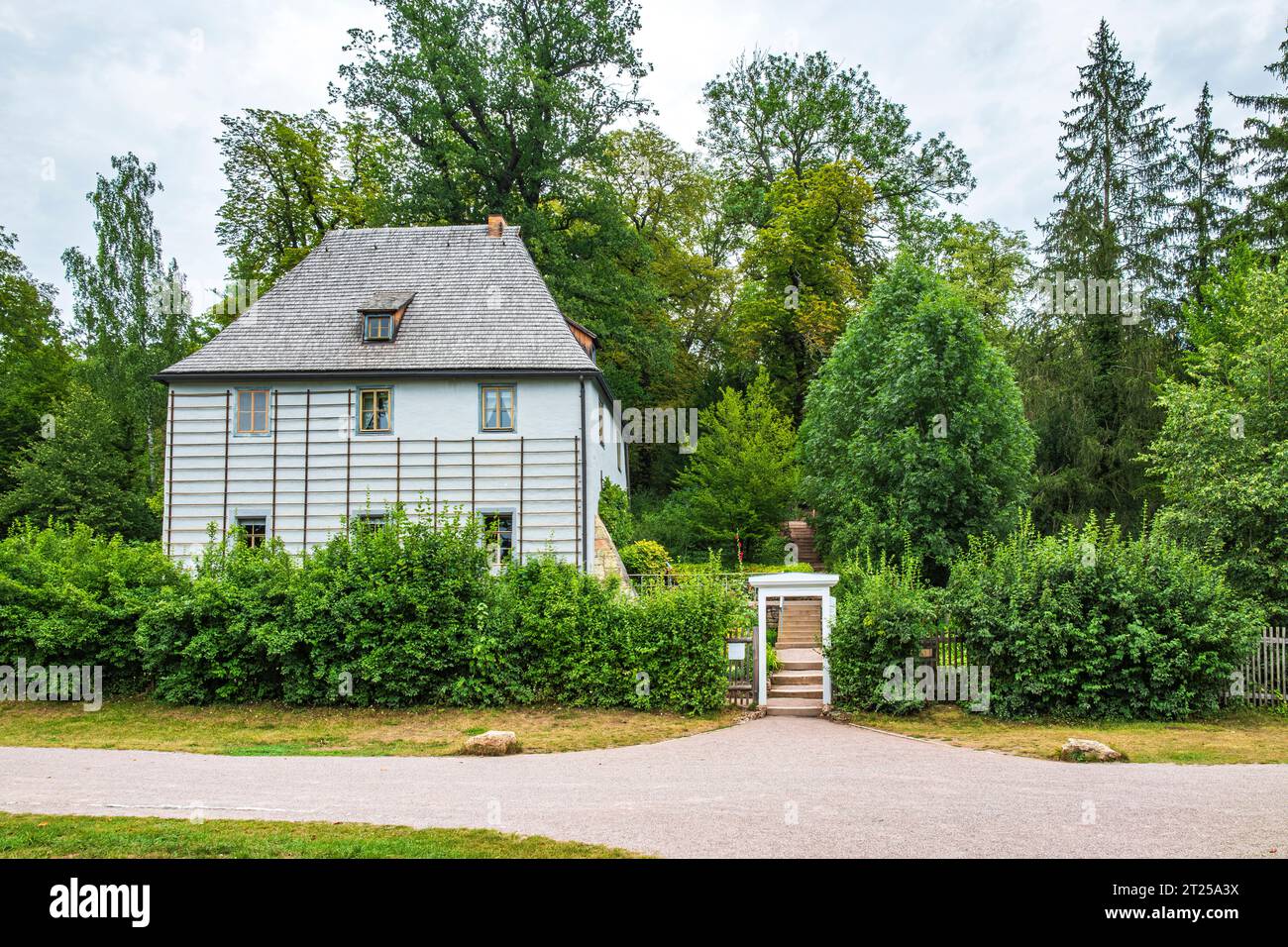 Le Goethe Garden House dans le parc sur l'ILM, depuis 1998 un site du patrimoine mondial de l'UNESCO à Weimar, Thuringe, Allemagne, état 13 août 2020. Banque D'Images
