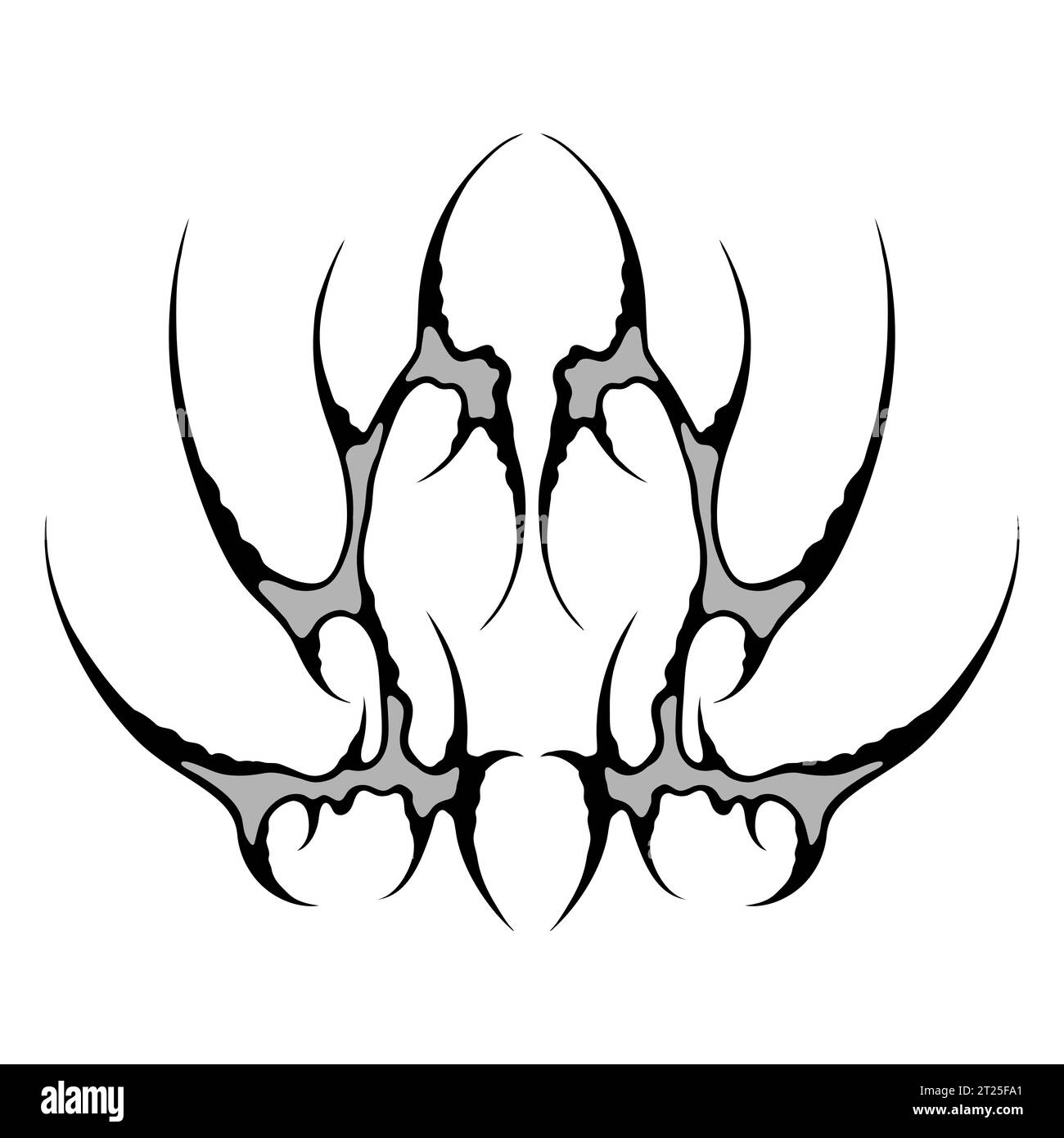 Conception Cyber sigilism. Tatouage de style gothique néo tribal. Illustration de Vecteur