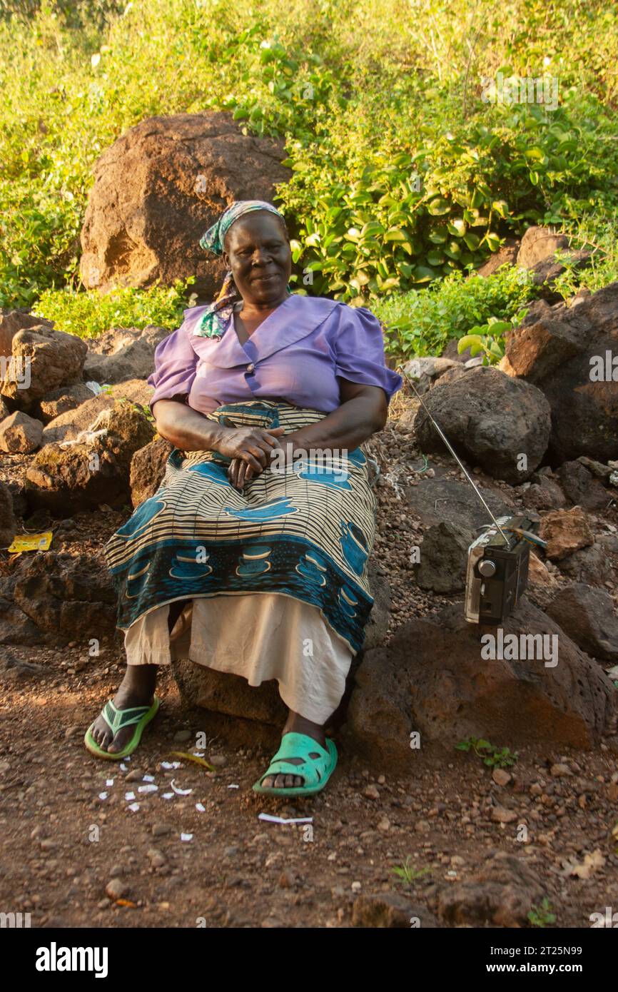 Les Njemps, également appelés «en-Jemusi», «il-Chamus», Ilchamus ou Iltiamus, vivaient autour du lac Baringo, dans un lieu appelé Marigat. Ils parlent Maa l Banque D'Images