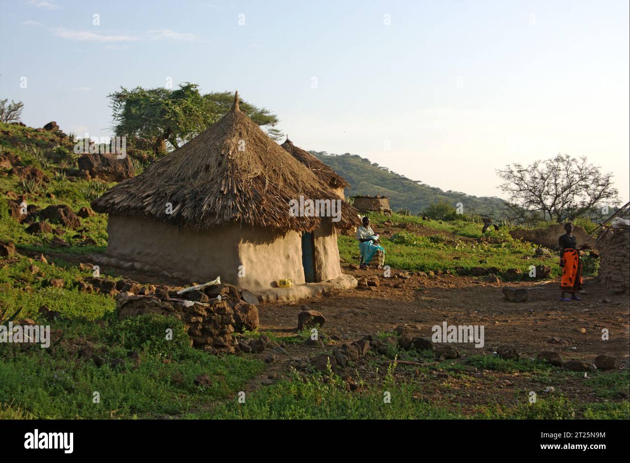 Les Njemps, également appelés «en-Jemusi», «il-Chamus», Ilchamus ou Iltiamus, vivaient autour du lac Baringo, dans un lieu appelé Marigat. Ils parlent Maa l Banque D'Images