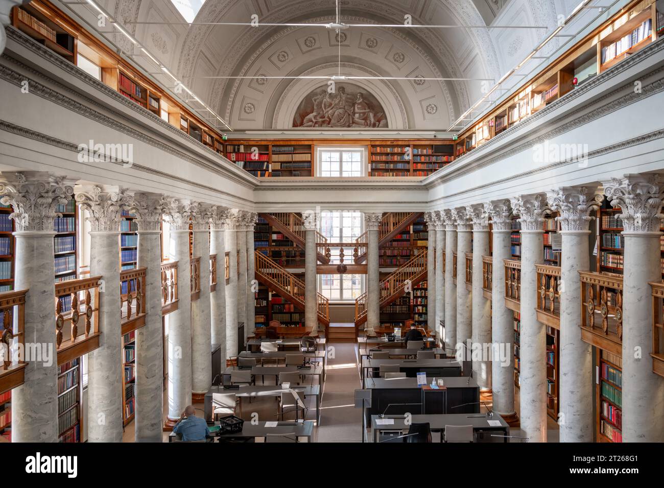 Hall sud, Bibliothèque nationale Kansalliskirjasto, Helsinki, Finlande Banque D'Images