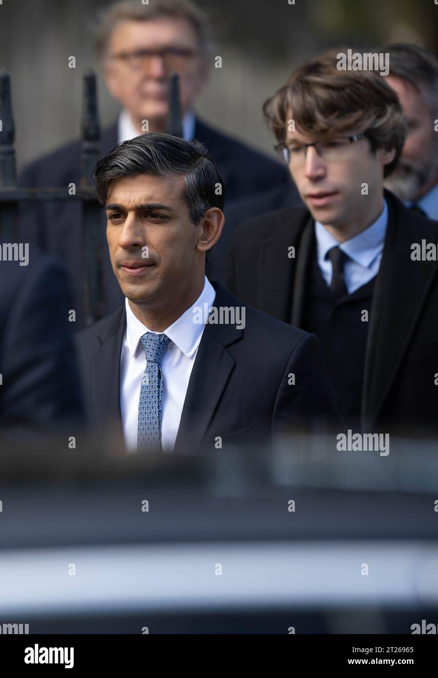 Londres, Royaume-Uni. 17 octobre 2023. Service commémoratif pour Lord Nigel Lawson à Westminster Abbey London UK Rishi Sunak, Premier ministre, crédit : Ian Davidson/Alamy Live News Banque D'Images