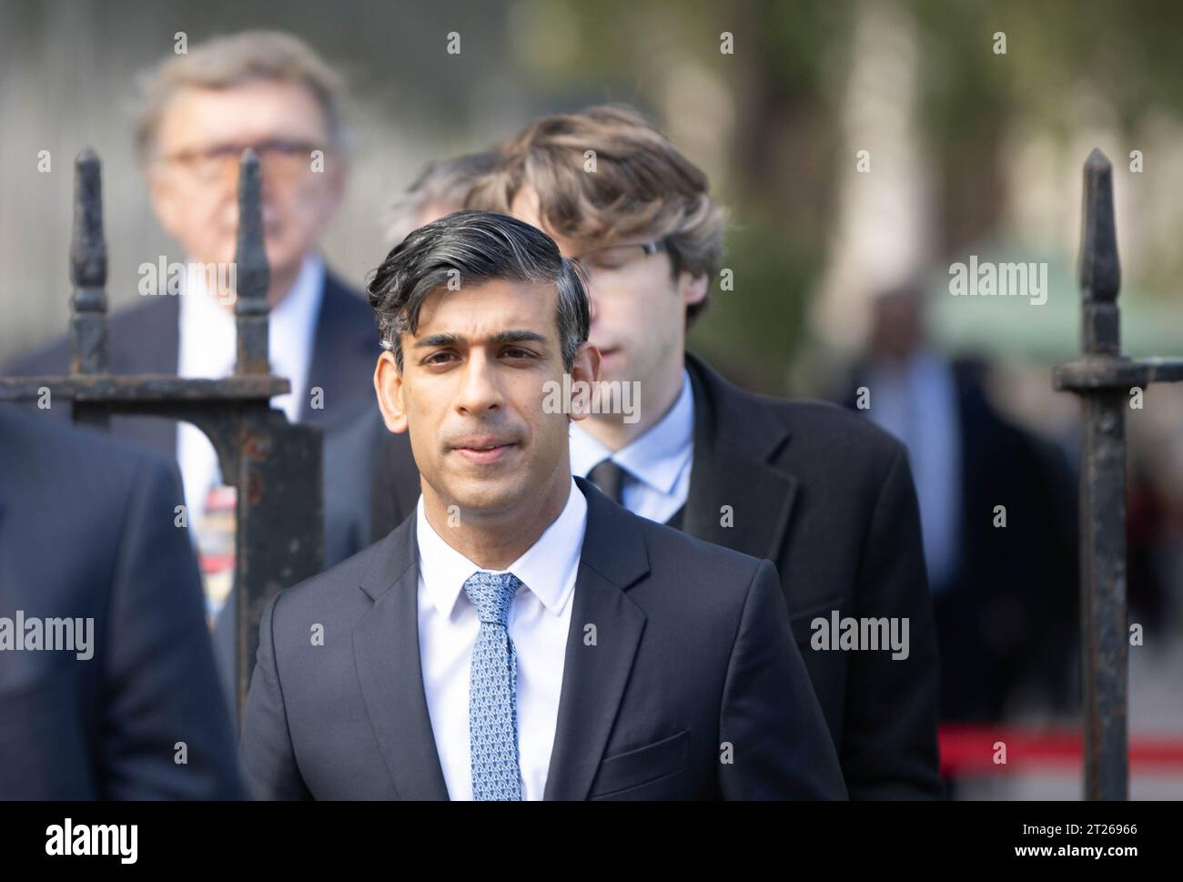 Londres, Royaume-Uni. 17 octobre 2023. Service commémoratif pour Lord Nigel Lawson à Westminster Abbey London UK Rishi Sunak, Premier ministre, crédit : Ian Davidson/Alamy Live News Banque D'Images