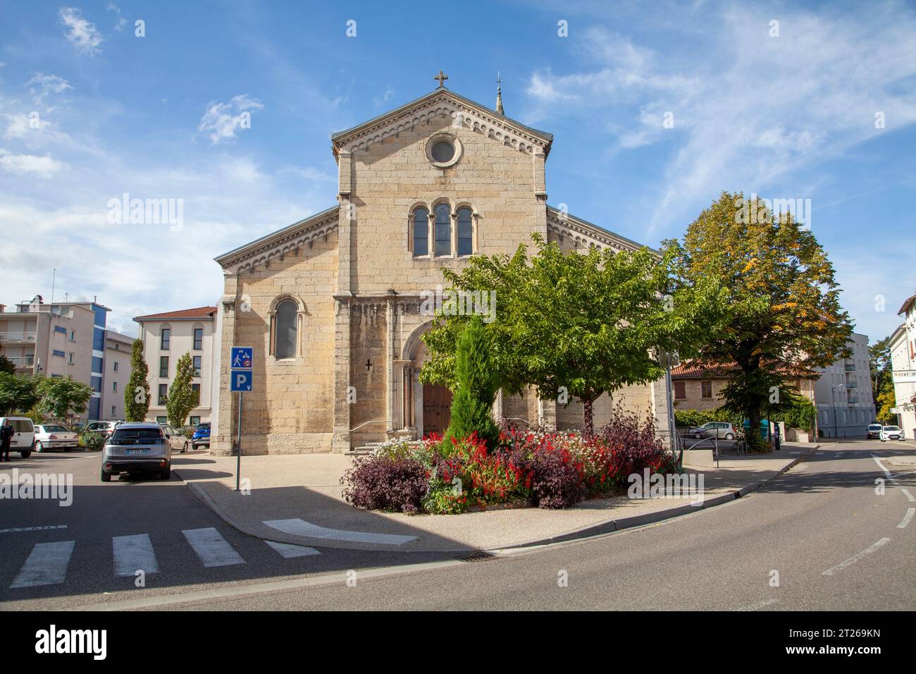 L'église notre Dame à Bourgoin-Jallieu, France. Banque D'Images