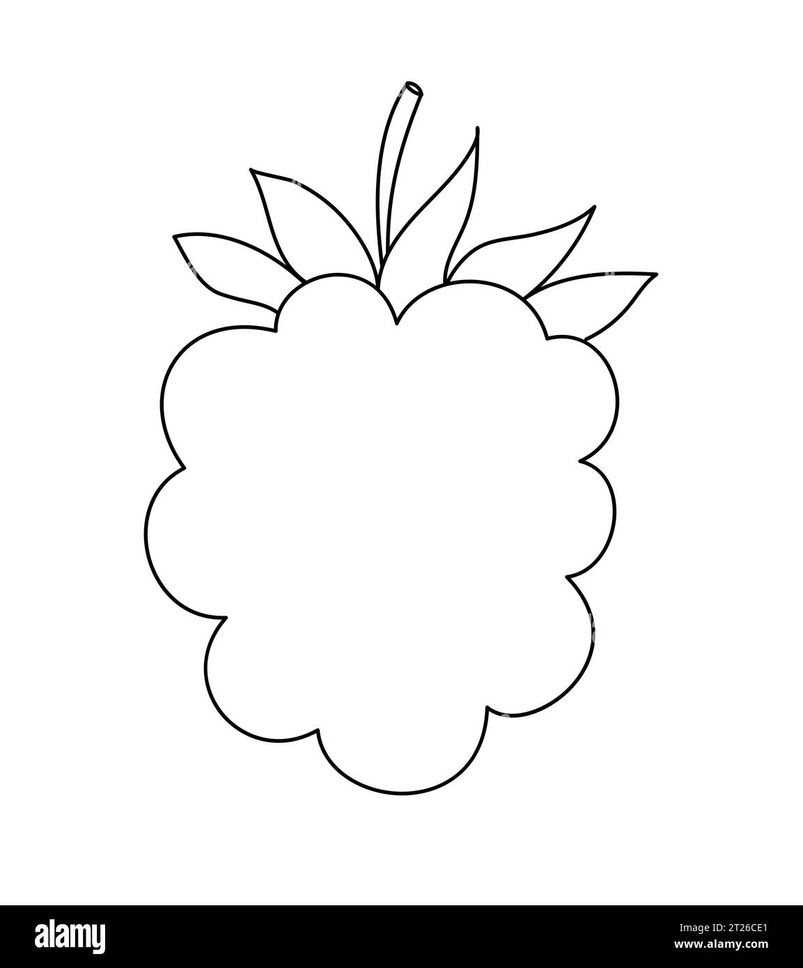 Ligne dessinée à la main framboises fruits baies contour icône vecteur doodle illustration, convient au livre de coloriage, logo, illustration, autocollant, couverture. Illustration de Vecteur