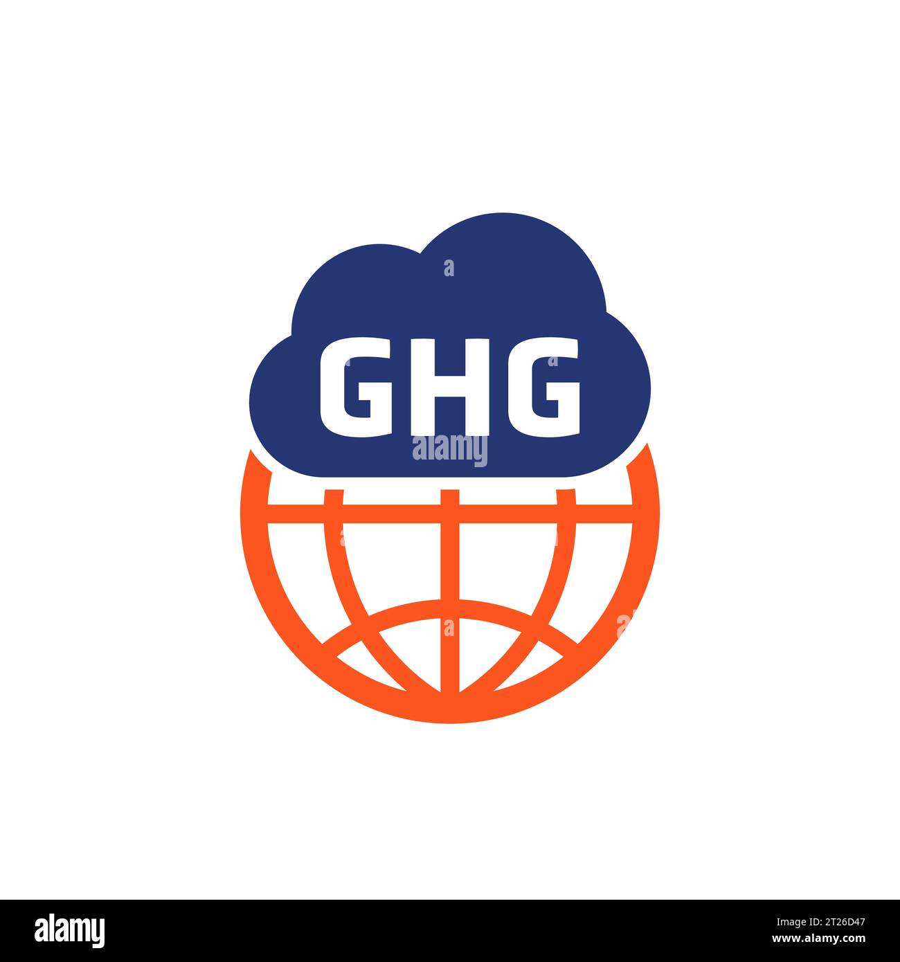 Icône GHG, vecteur de gaz à effet de serre Illustration de Vecteur