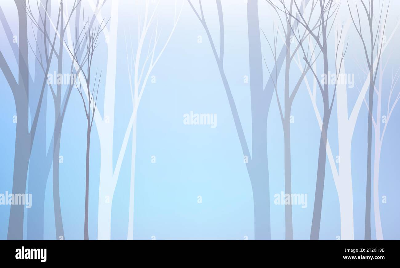 fond bleu avec forêt d'hiver Illustration de Vecteur