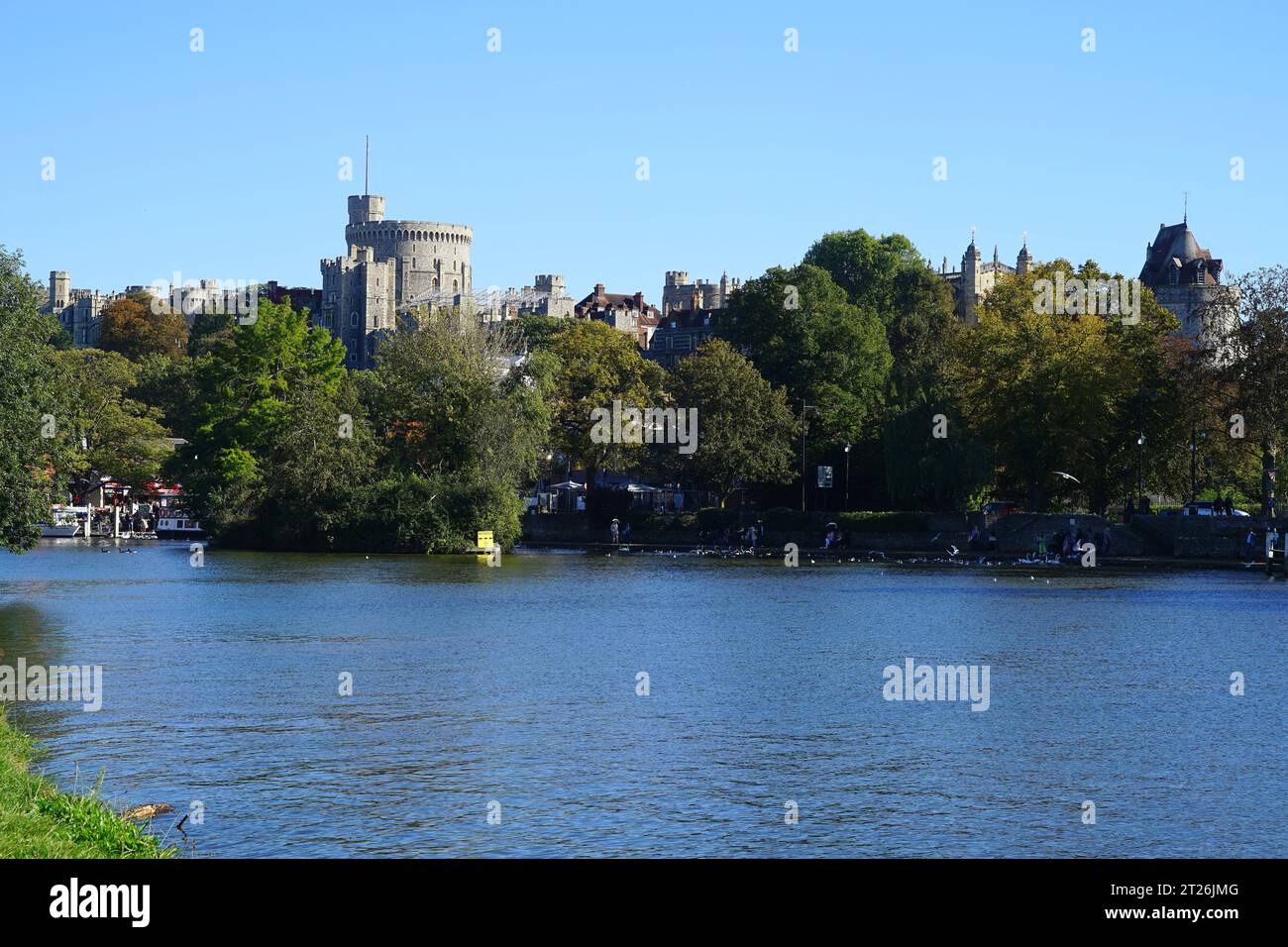 Château de Windsor vu des Brocas, Eton Banque D'Images