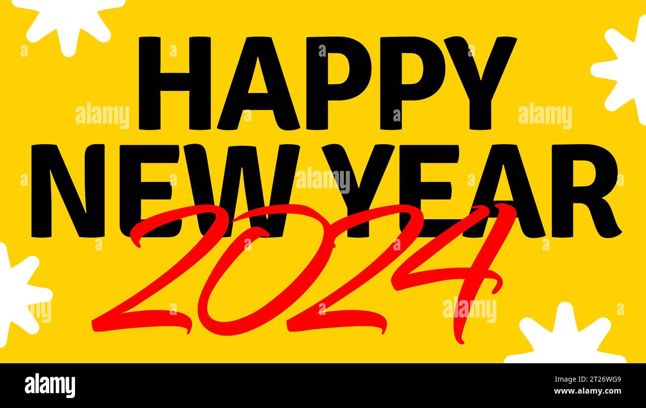 Bonne année 2024, 2024 Salutations, 2024 conception de papier peint pour l'entreprise ou les médias sociaux Illustration de Vecteur