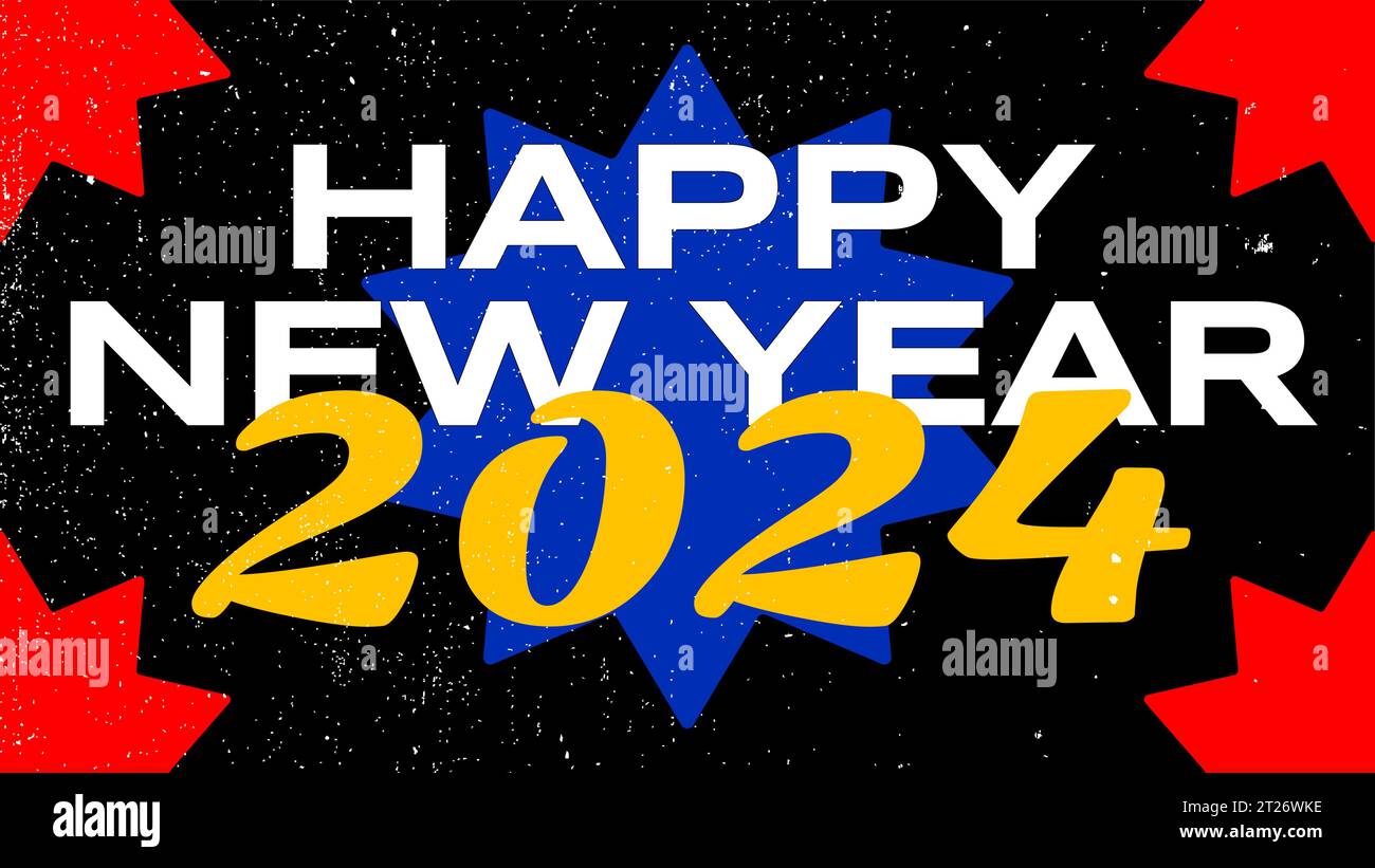 Bonne année 2024, 2024 Salutations, 2024 conception de papier peint pour l'entreprise ou les médias sociaux Illustration de Vecteur