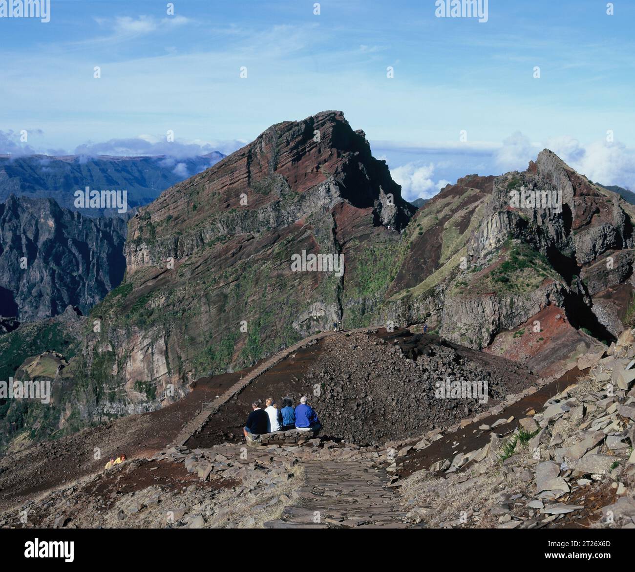 Portugal. Île de Madère. Pic de montagne Pico Ruivo de Santana. Banque D'Images