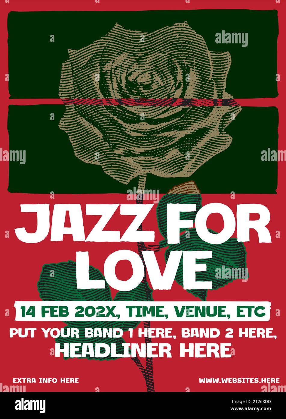 spectacle de jazz, affiche de festival de musique de jazz, conception de modèle d'affiches de spectacle de concerts, fest brut et hype, vecteur de concert de musique, concert acoustique Illustration de Vecteur