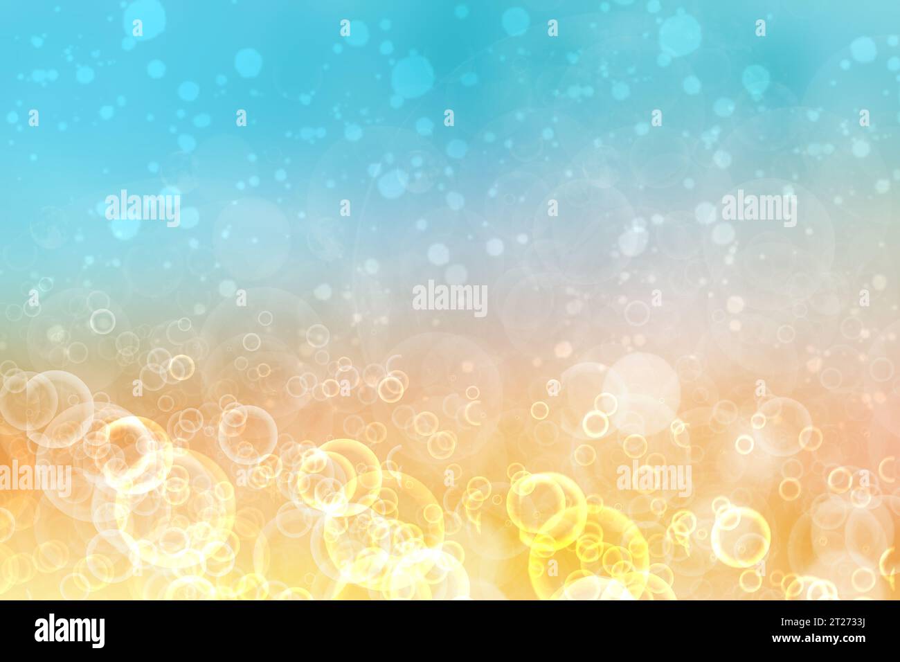 Abstrait dégradé bleu turquoise jaune brillant flou texture d'arrière-plan avec des lumières de bokeh circulaires. Magnifique toile de fond. Espace de conception. Banque D'Images