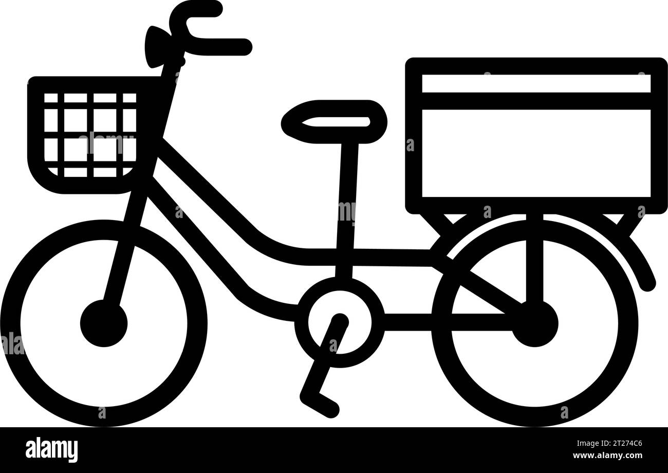 Icône de vélo de livraison. Illustration vectorielle de contour Illustration de Vecteur