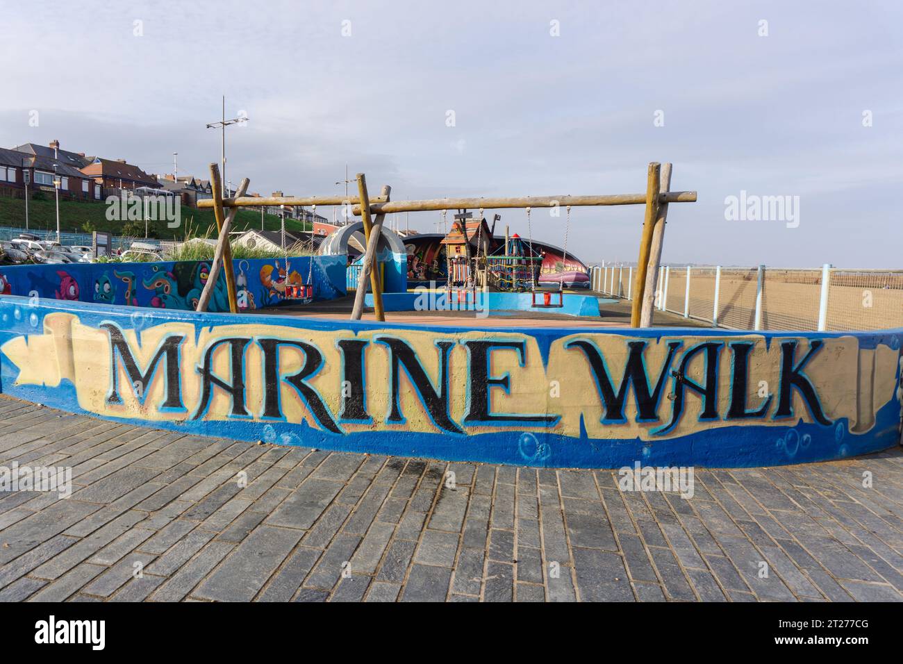 Aire de jeux Marine Walk à Roker Beach, Sunderland, Royaume-Uni Banque D'Images