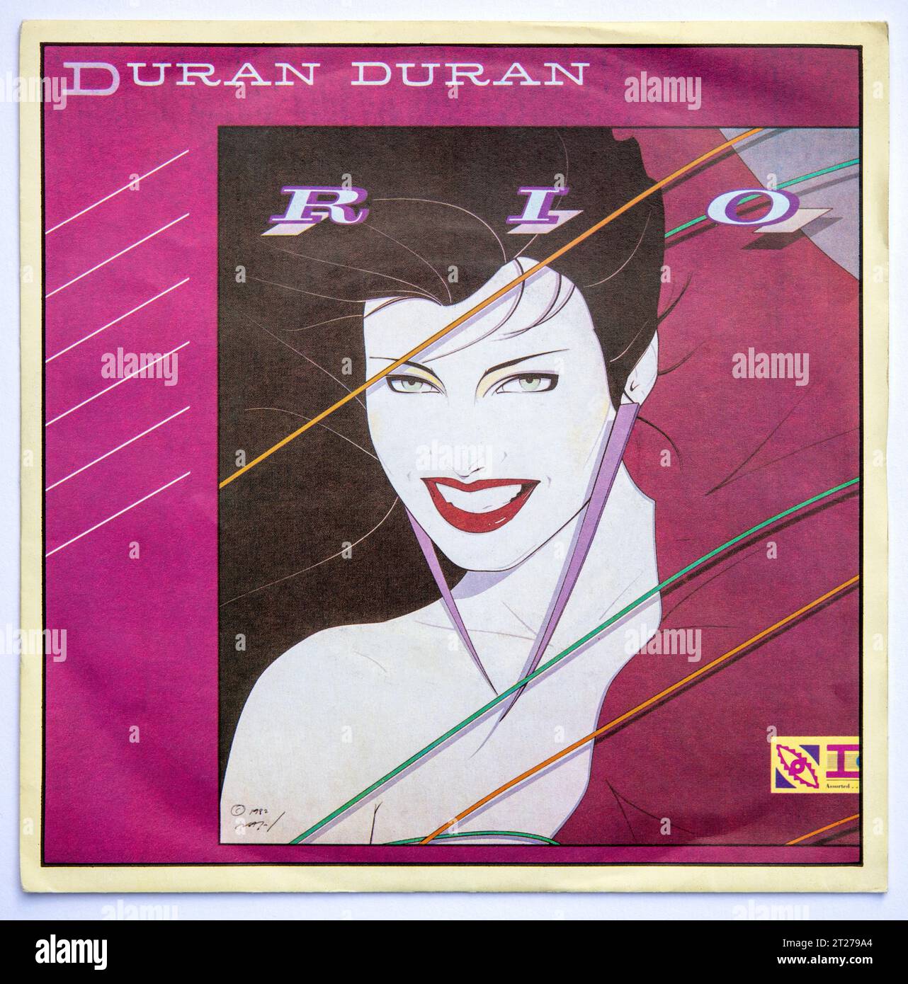 Couverture photo de la version vinyle sept pouces de Rio par Duran Duran, qui a été publié en 1982 Banque D'Images