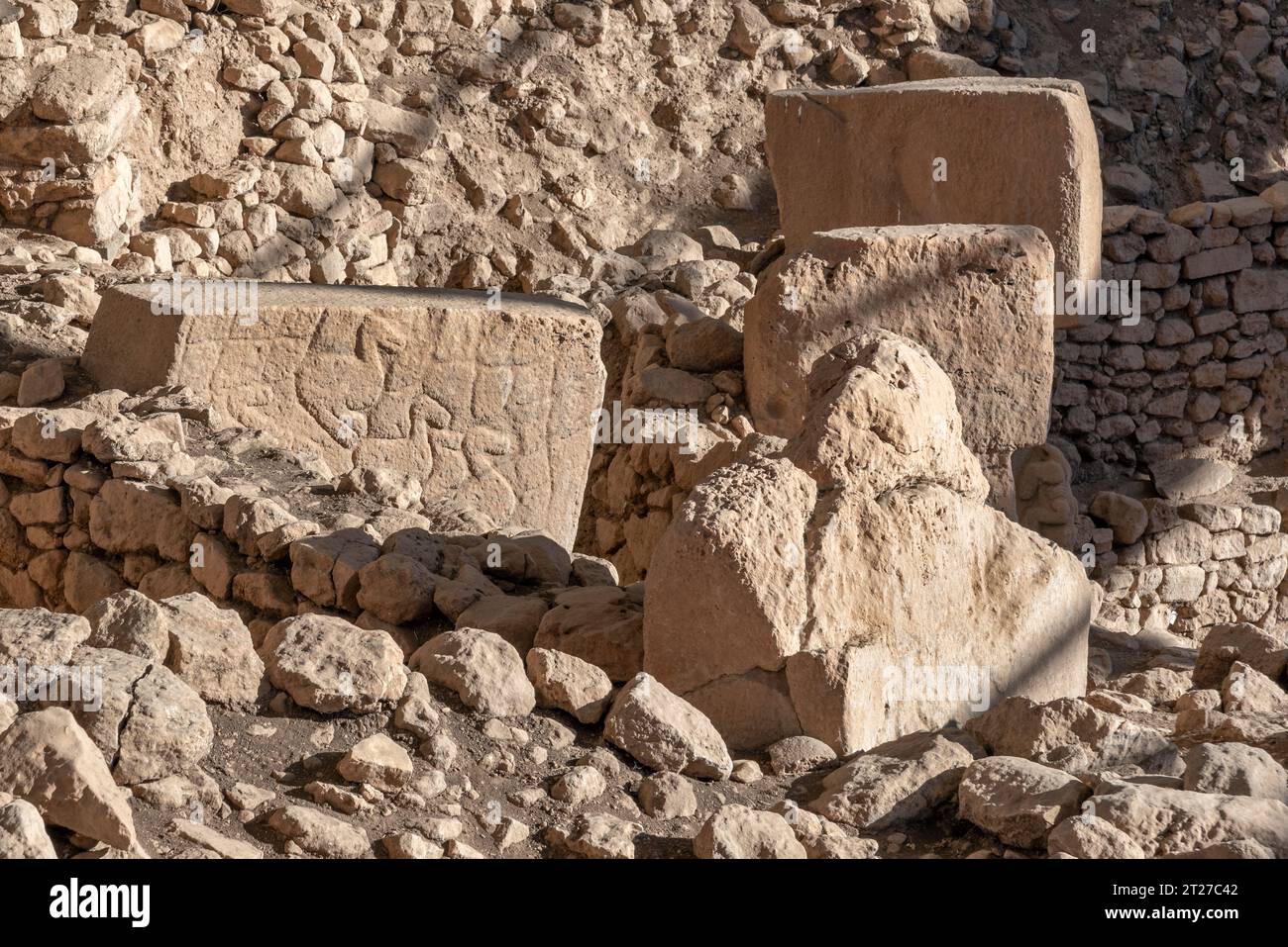 Göbekli site archéologique de Tepe dans la région sud-est de l'Anatolie en Turquie Banque D'Images