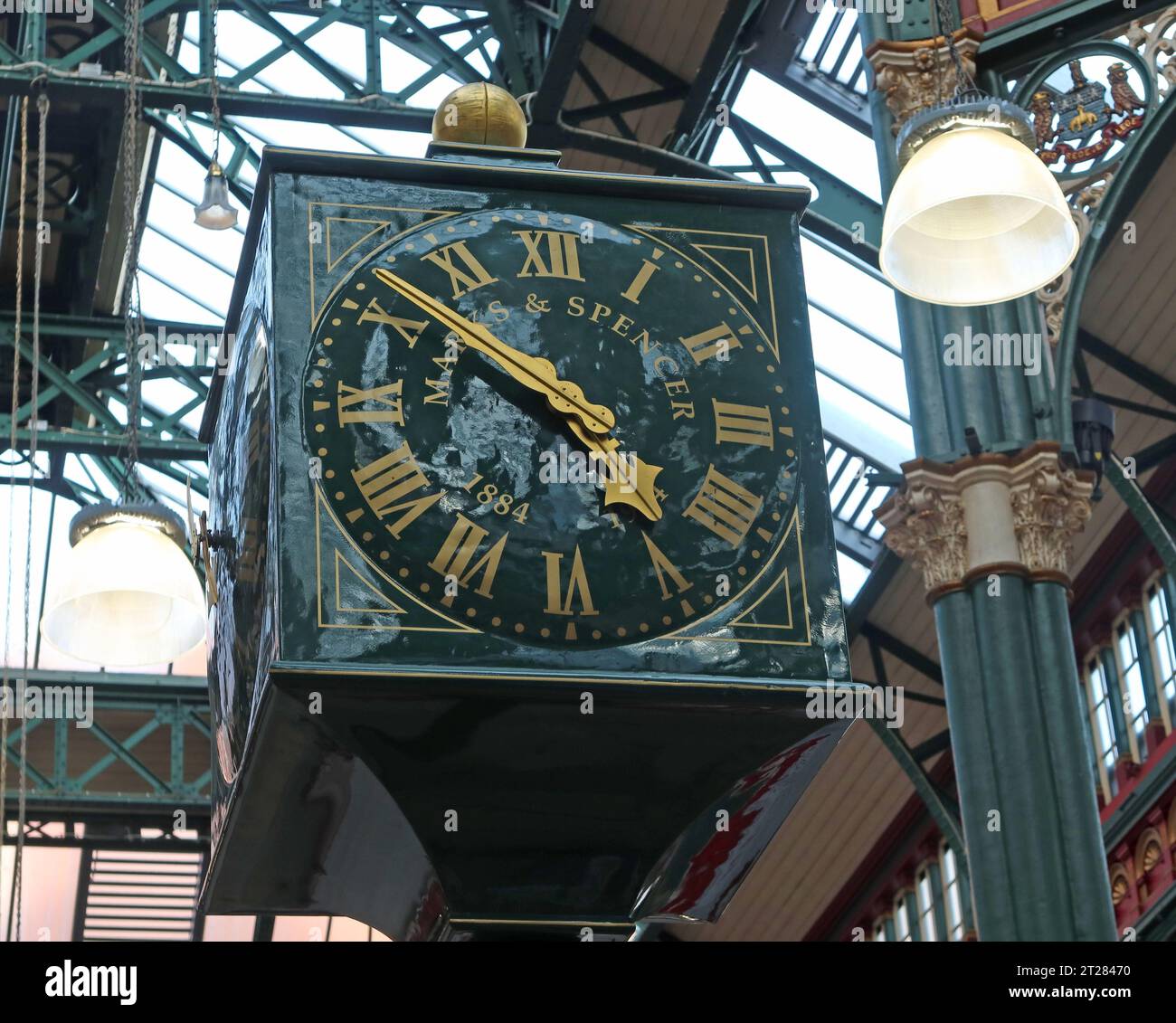 Marks & Spencers horloge originale, Leeds City Kirkgate Markets, Leeds Kirkgate Market, Kirkgate, Leeds, West Yorkshire, ANGLETERRE, ROYAUME-UNI, LS2 7HN Banque D'Images