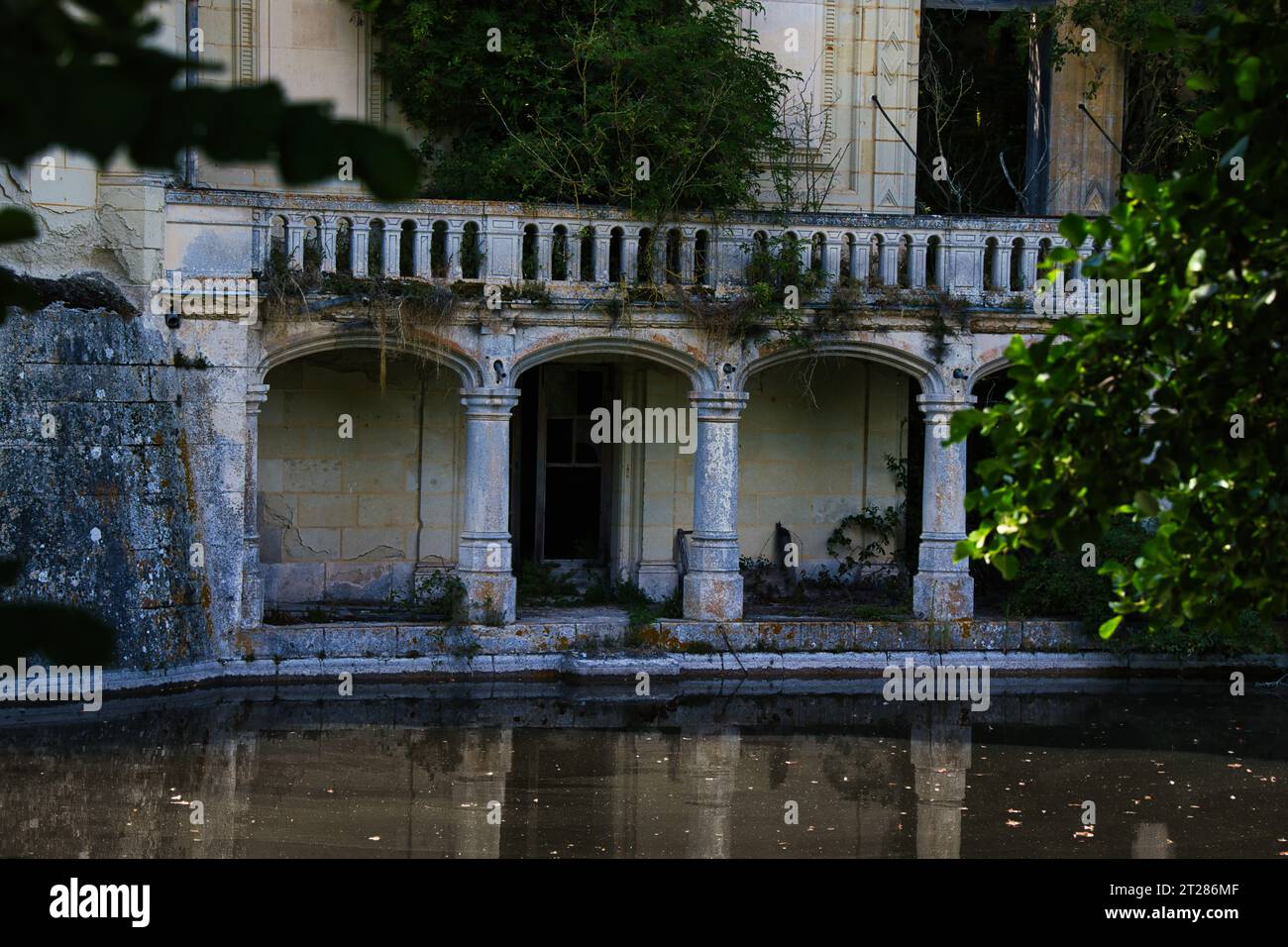 Château de la Mothe Chandeniers galerie close up Banque D'Images