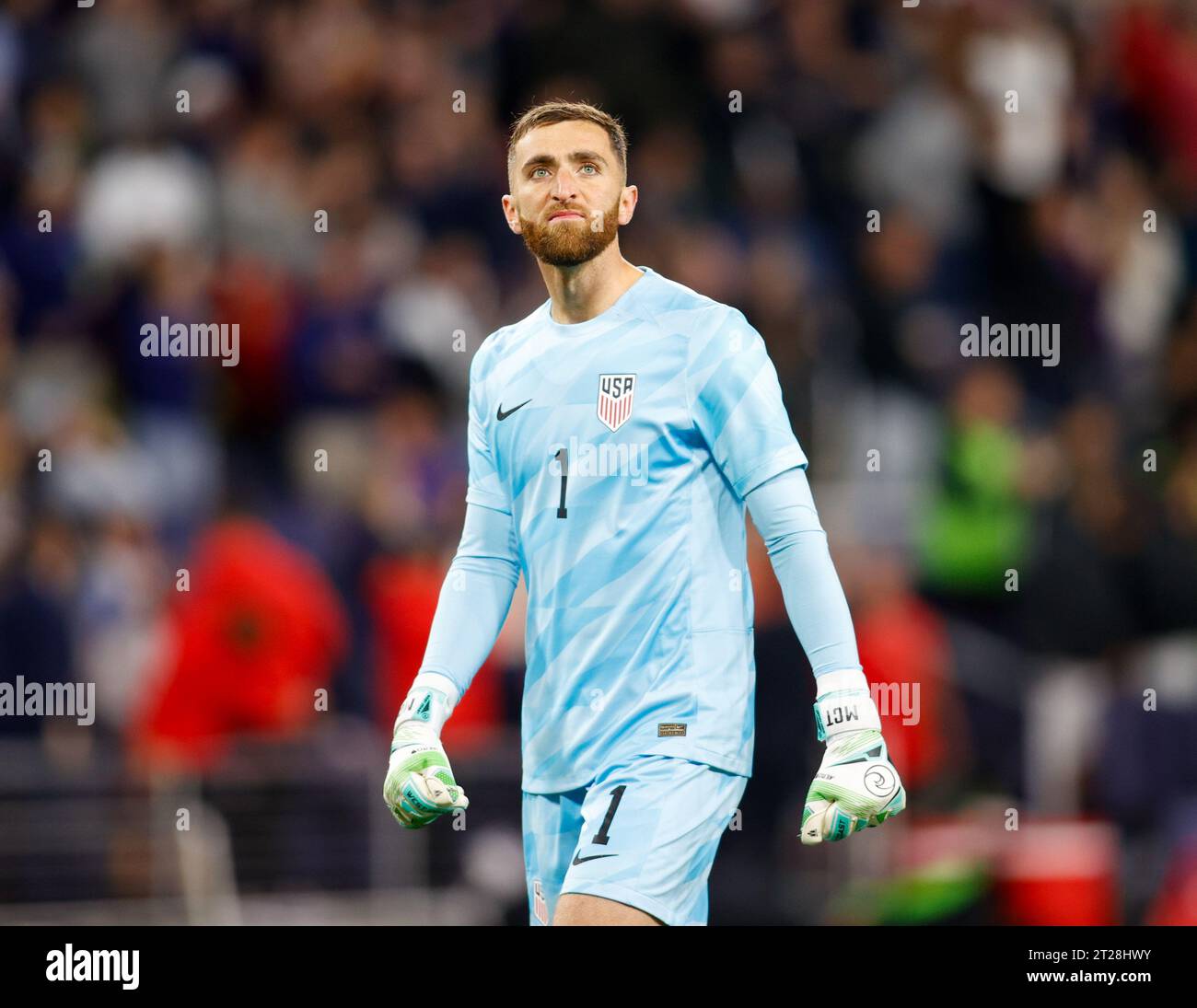 17 octobre 2023 : le gardien de but des États-Unis Matt Turner (1 ans) lors d'un match amical international de football entre l'équipe nationale masculine des États-Unis et le Ghana le 17 octobre 2023 à Nashville. (Image de crédit : © Scott Coleman/ZUMA Press Wire) USAGE ÉDITORIAL SEULEMENT! Non destiné à UN USAGE commercial ! Banque D'Images